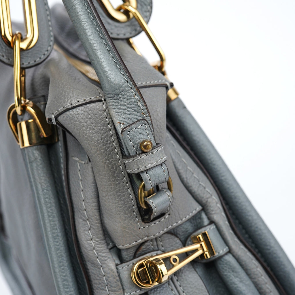 Grey Leather Paraty 2-Way Bag