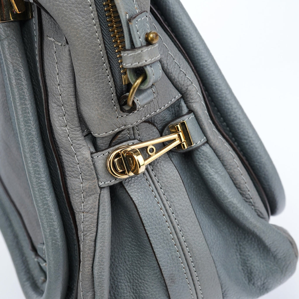 Grey Leather Paraty 2-Way Bag