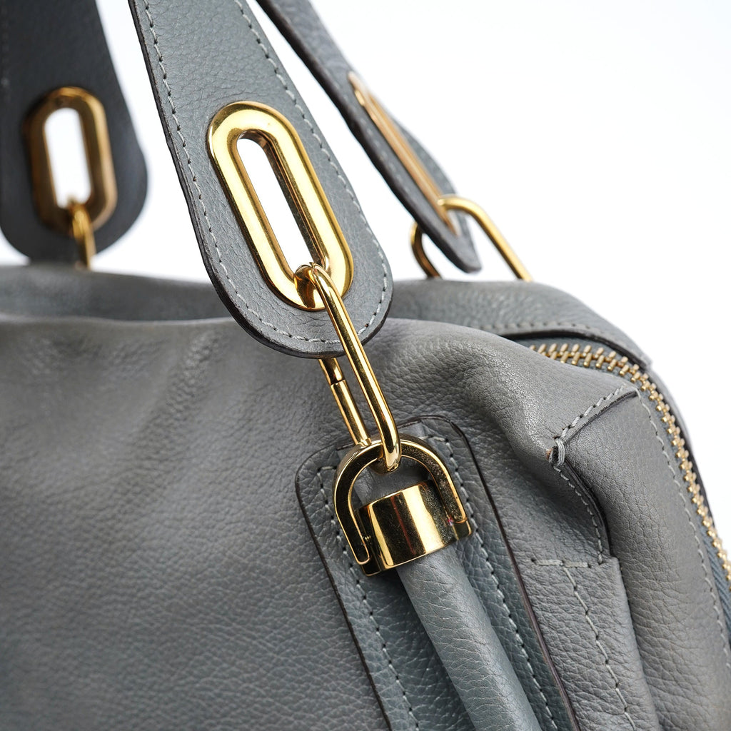Grey Leather Paraty 2-Way Bag