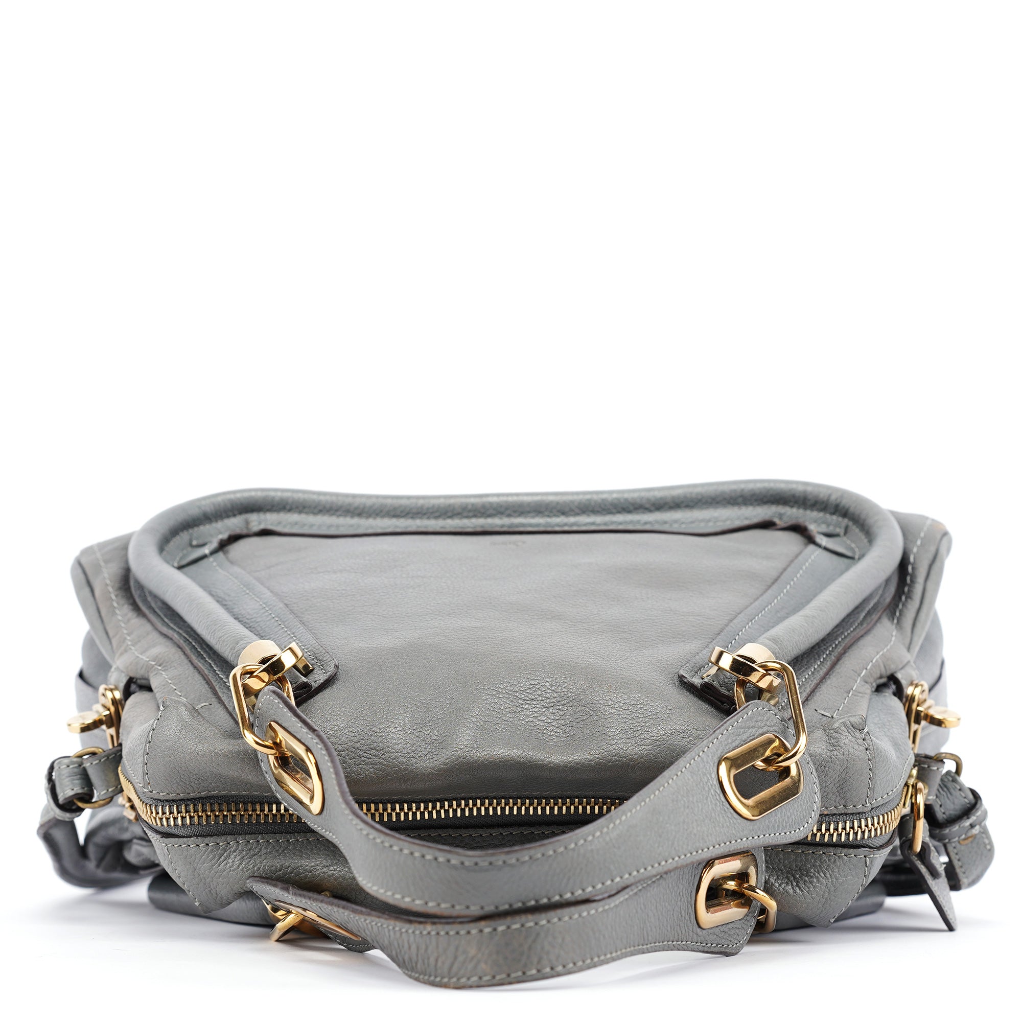 Grey Leather Paraty 2-Way Bag