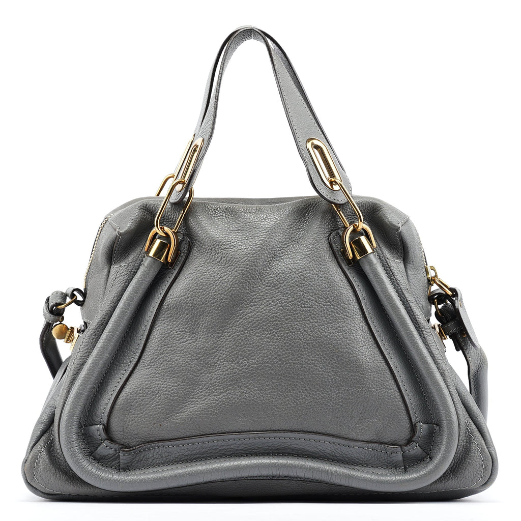 Grey Leather Paraty 2-Way Bag