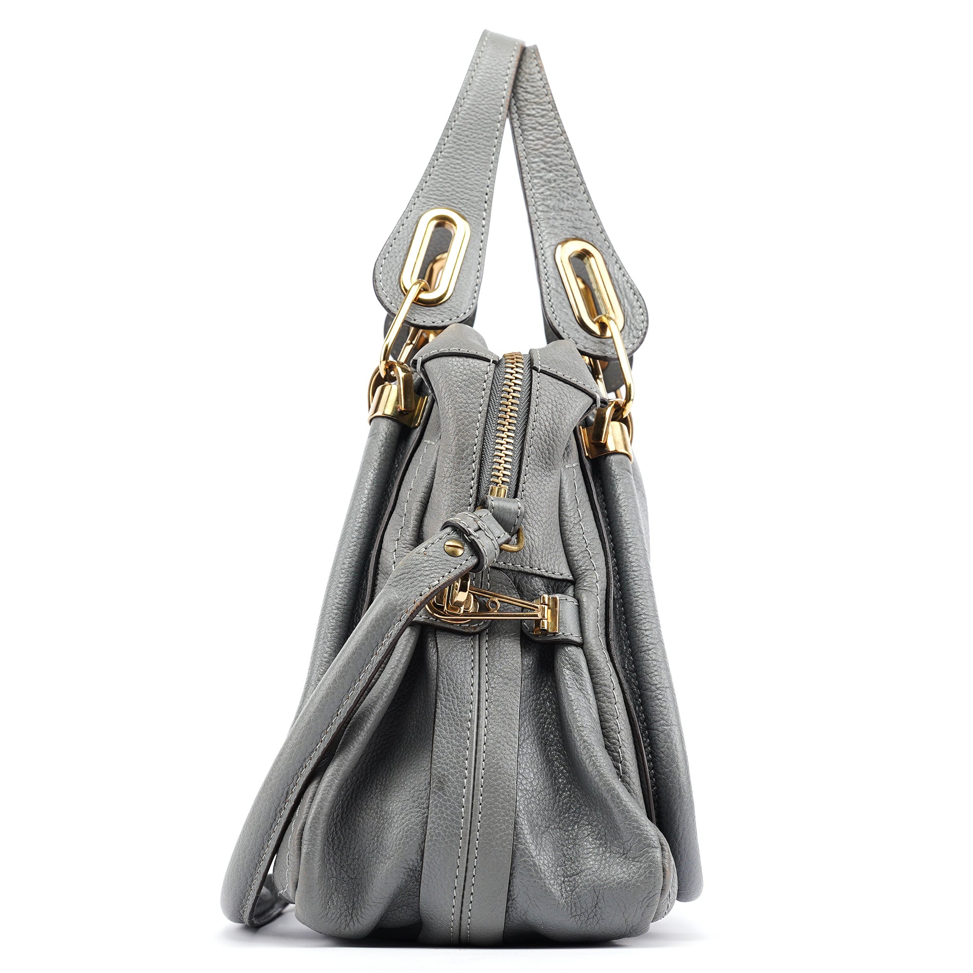 Grey Leather Paraty 2-Way Bag