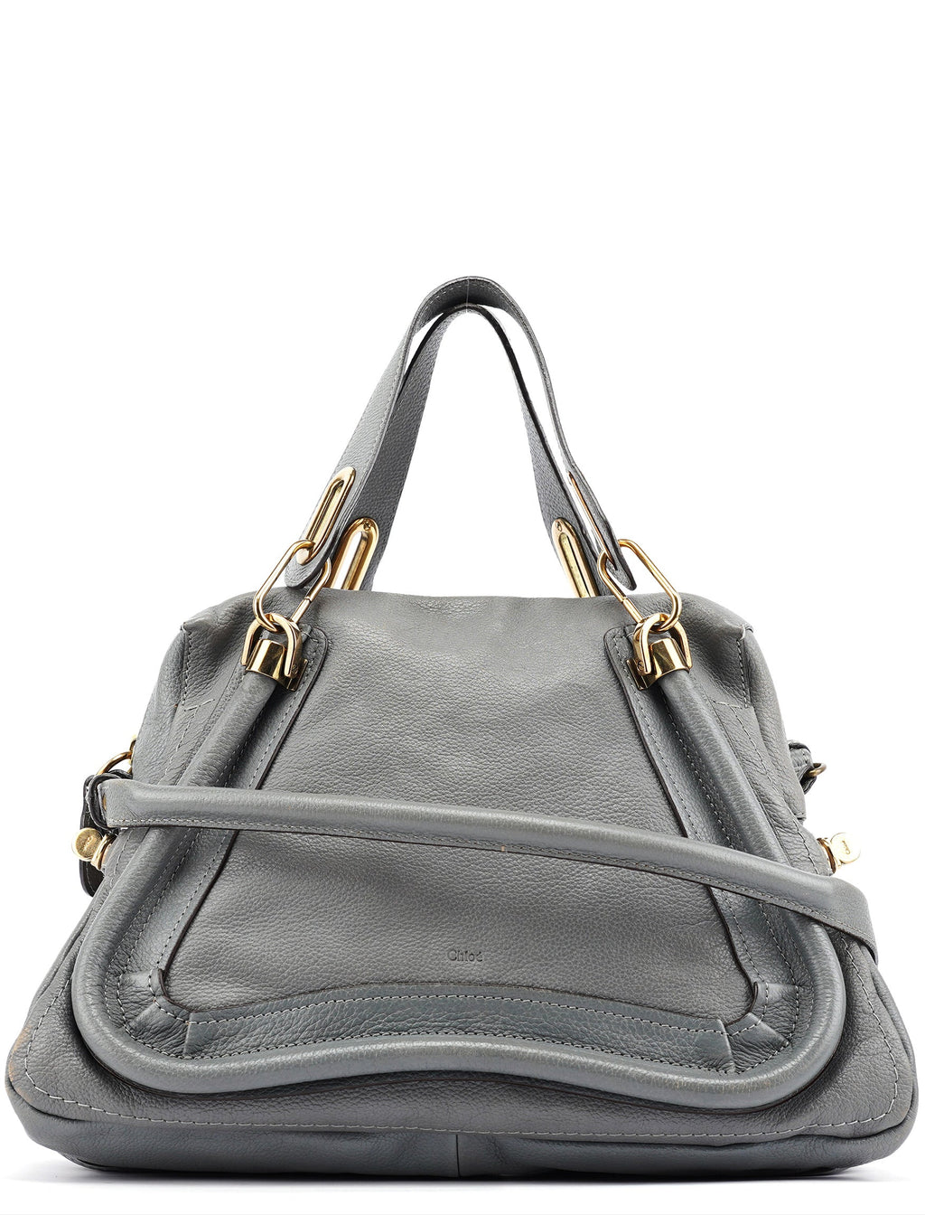 Grey Leather Paraty 2-Way Bag