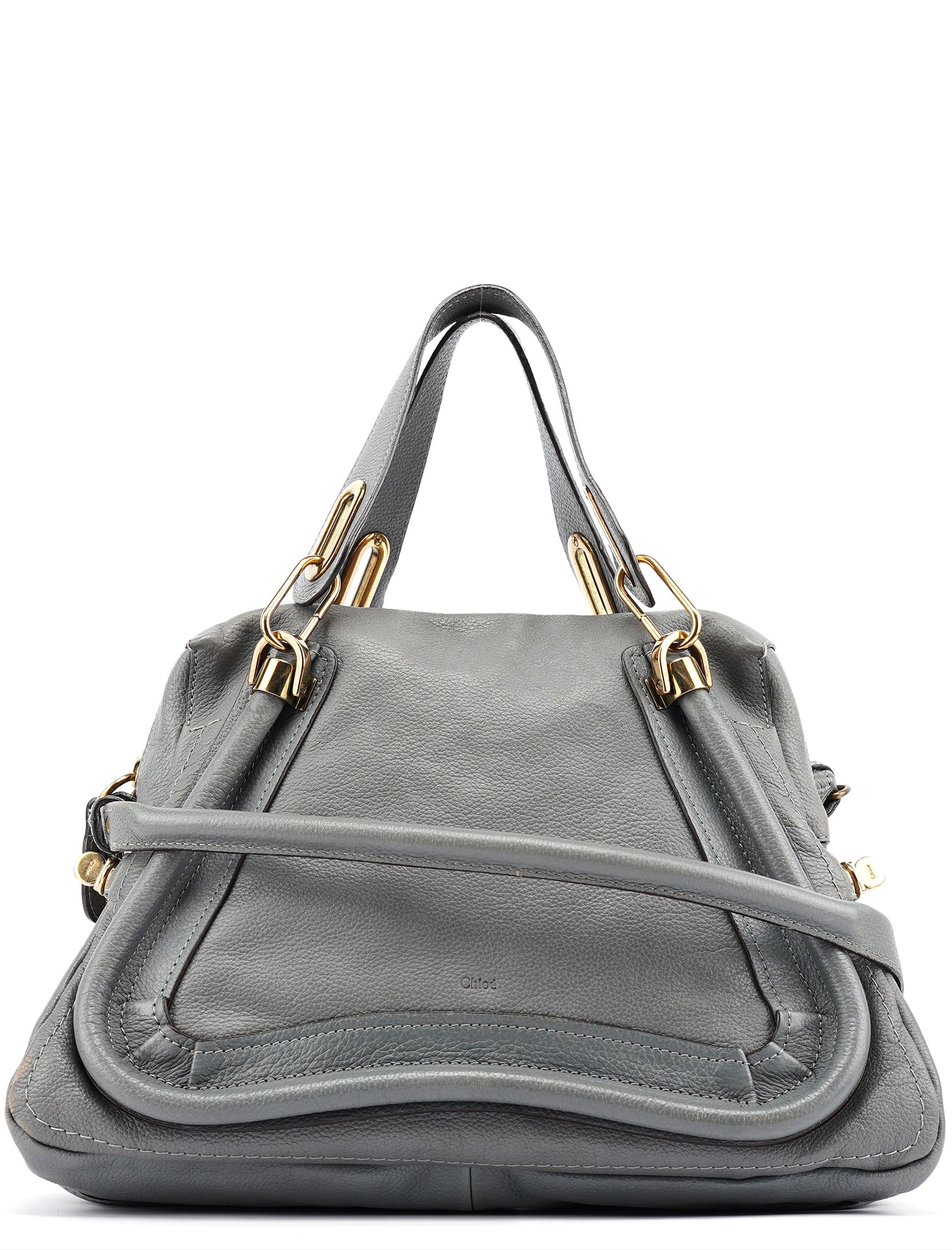Grey Leather Paraty 2-Way Bag