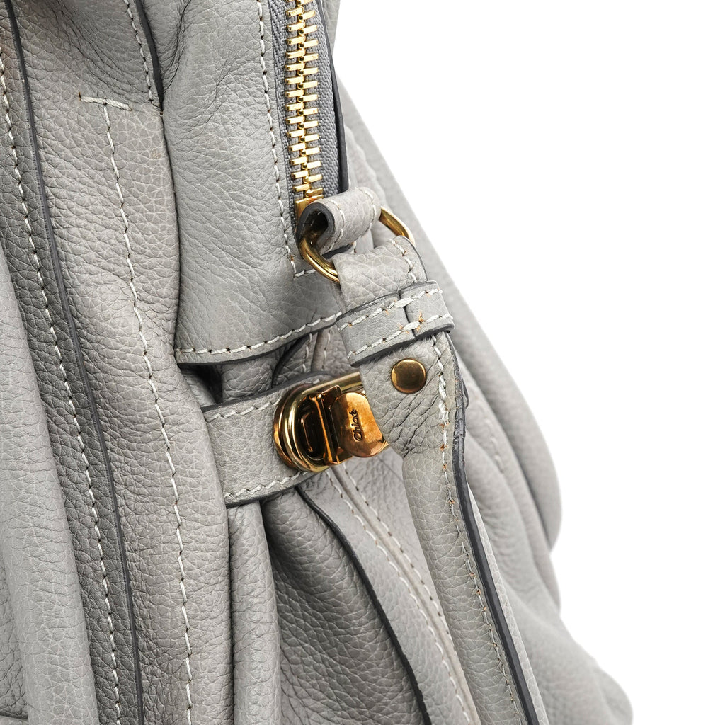 Grey Leather Paraty 2-Way Bag