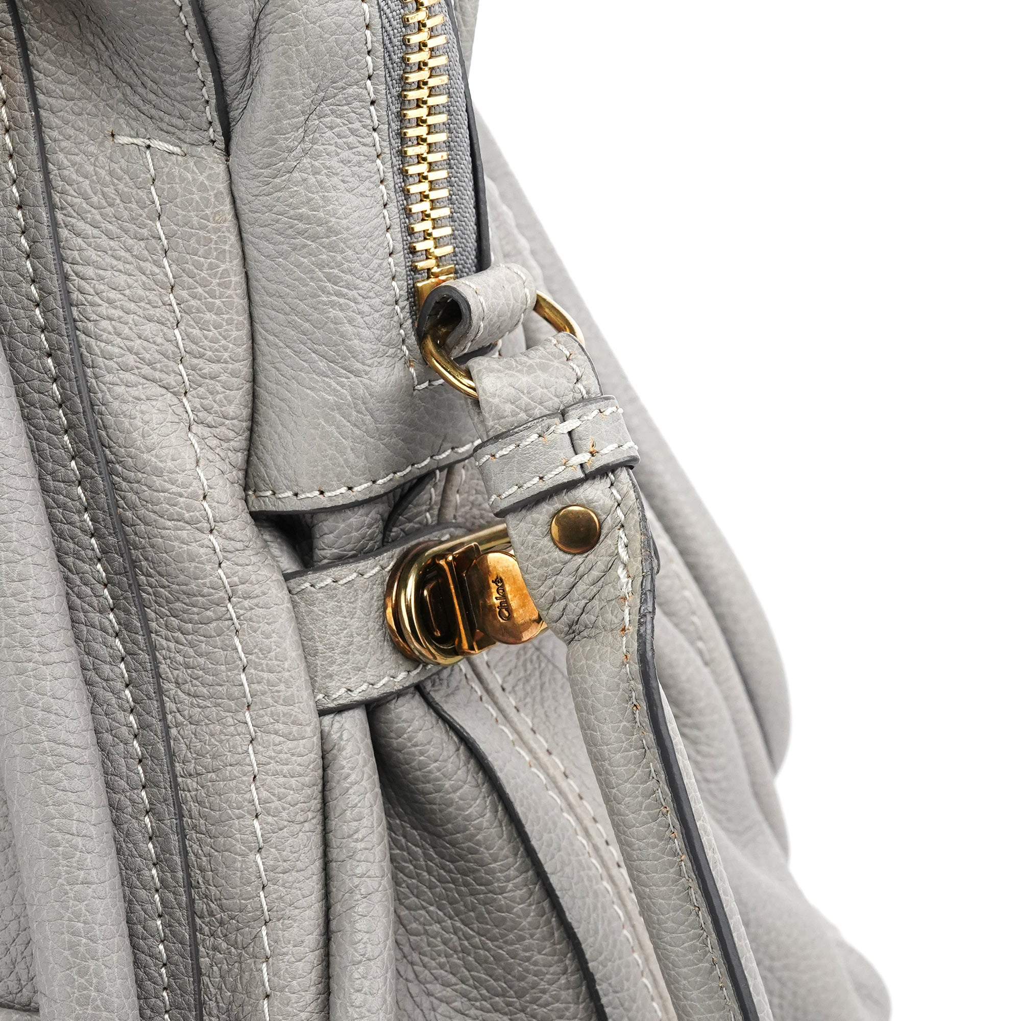 Grey Leather Paraty 2-Way Bag