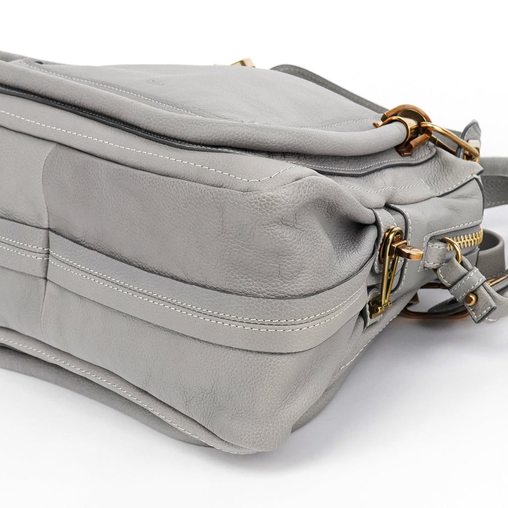 Grey Leather Paraty 2-Way Bag