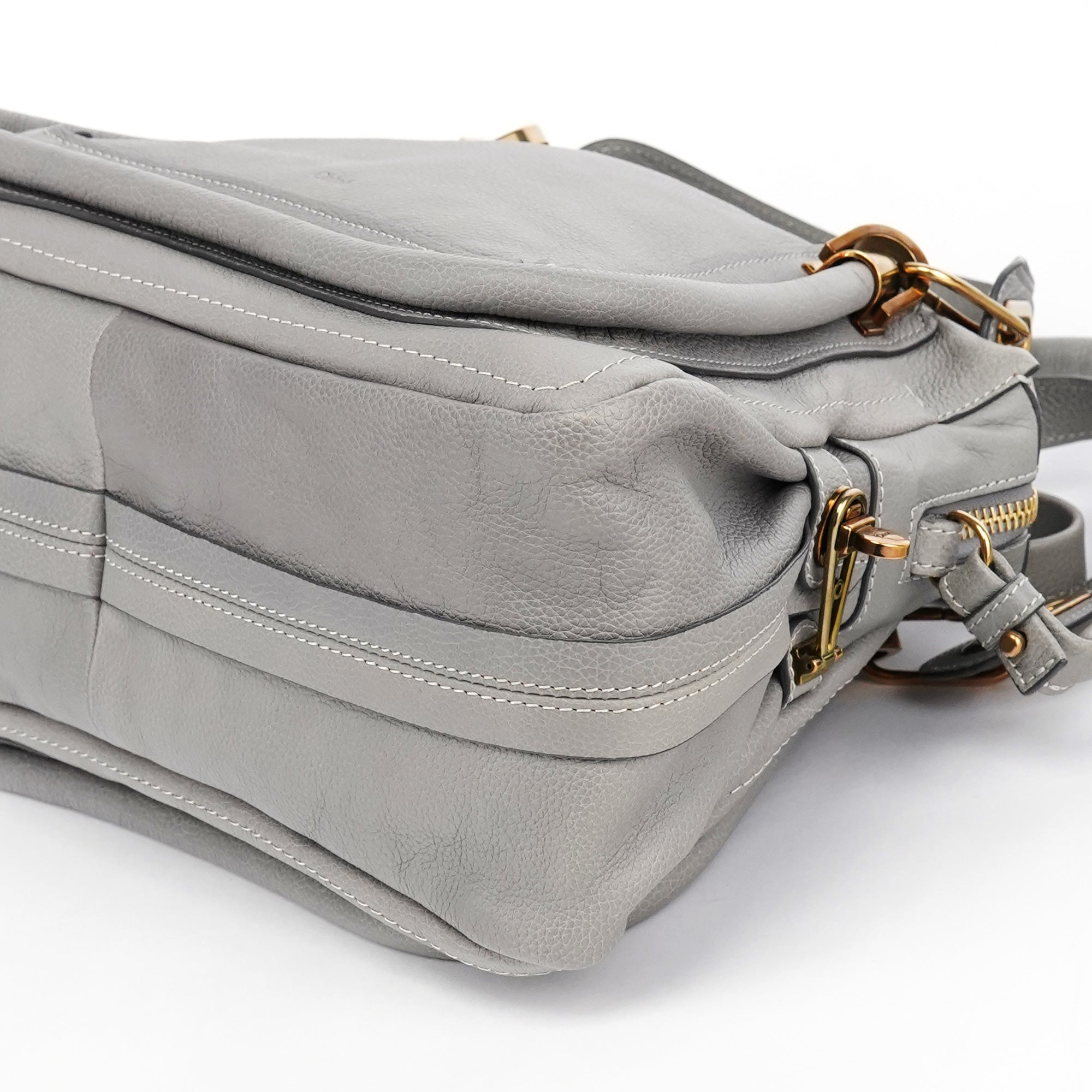 Grey Leather Paraty 2-Way Bag