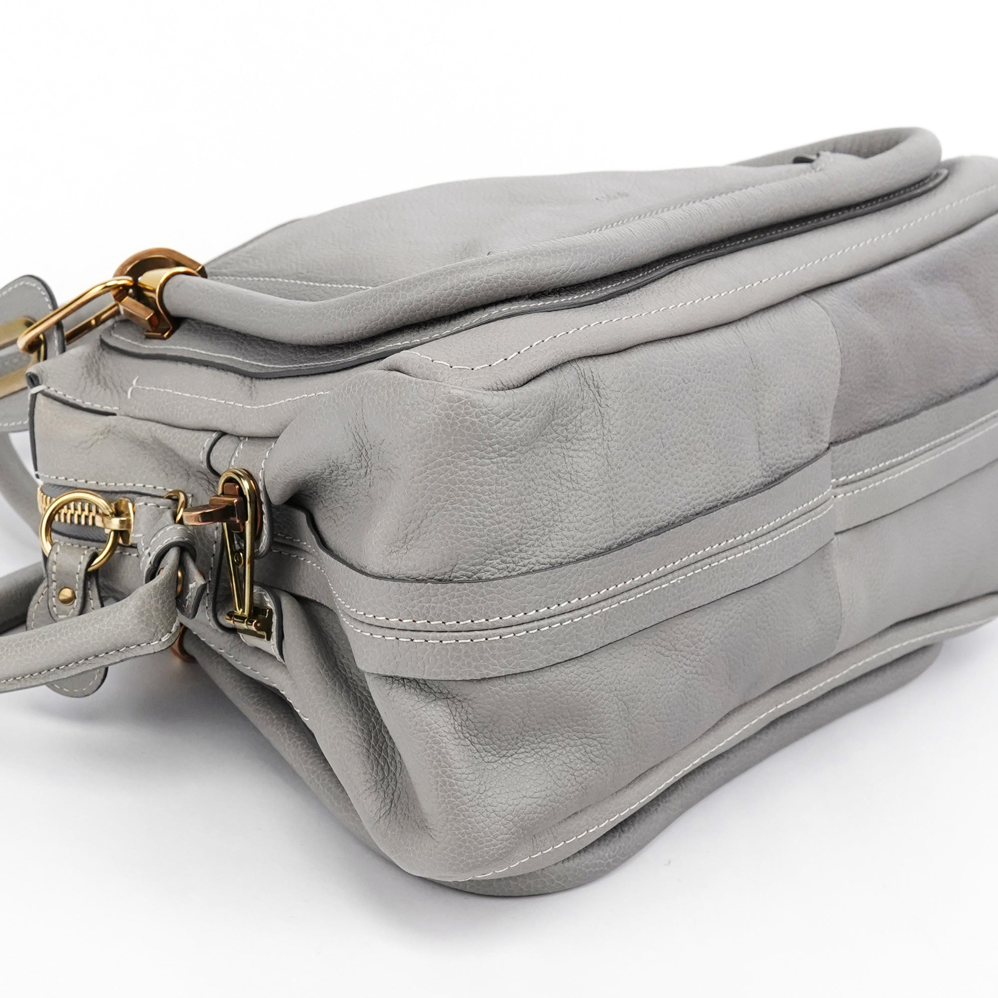 Grey Leather Paraty 2-Way Bag