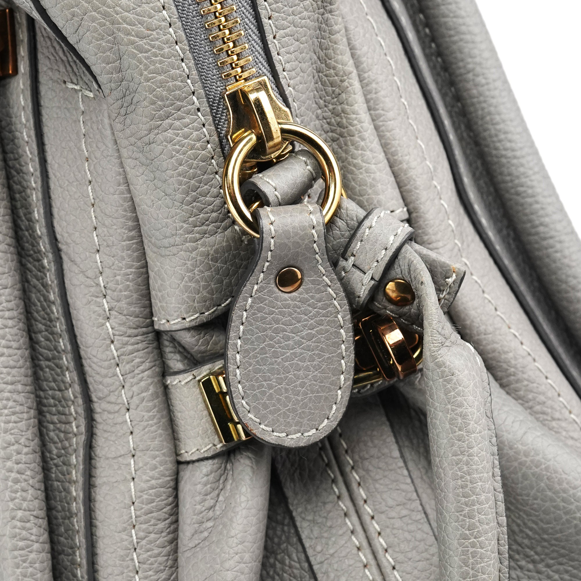 Grey Leather Paraty 2-Way Bag