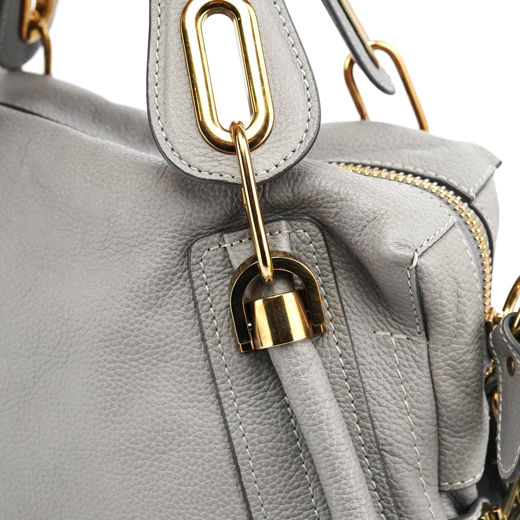 Grey Leather Paraty 2-Way Bag