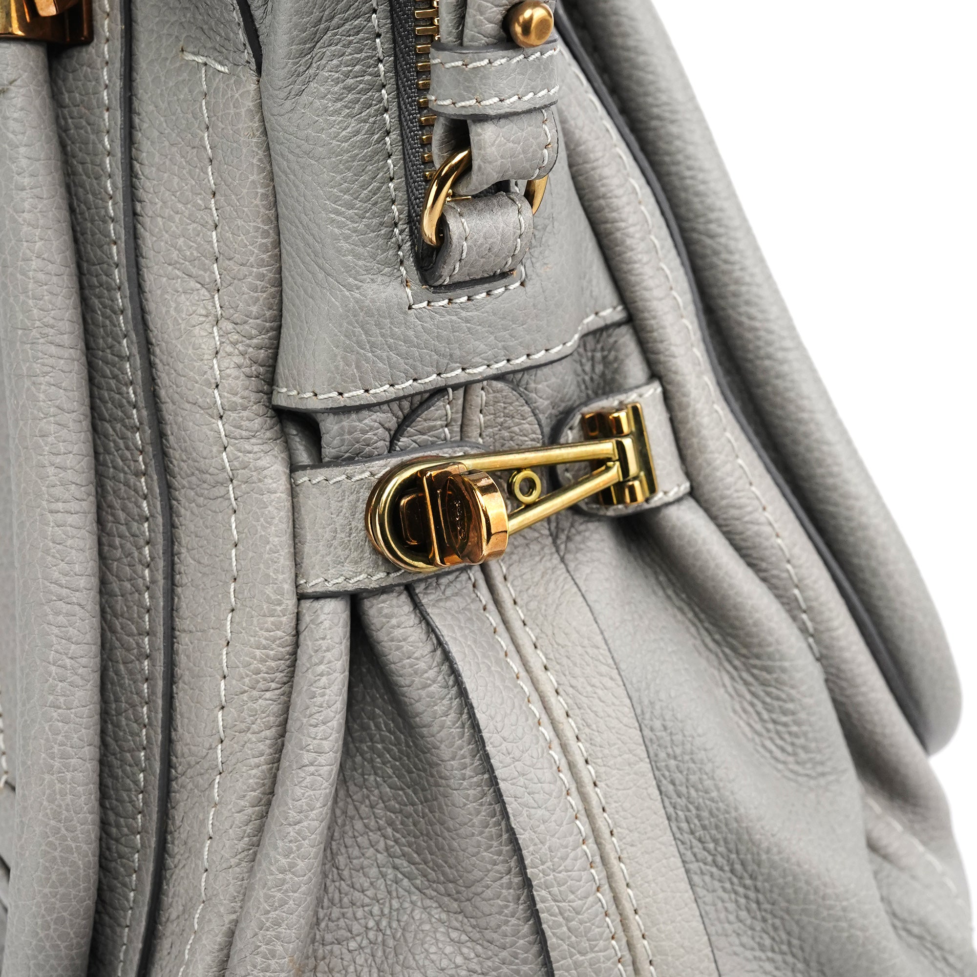 Grey Leather Paraty 2-Way Bag