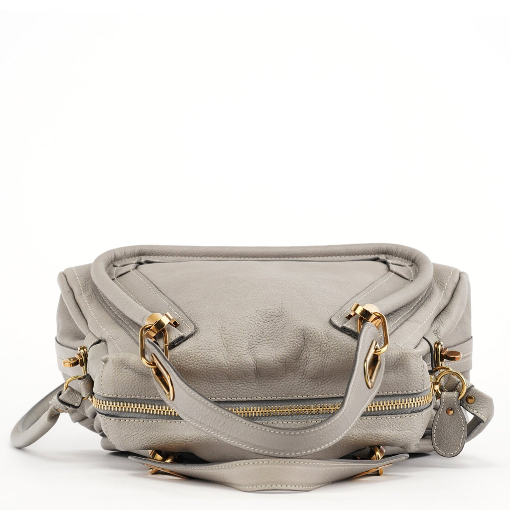 Grey Leather Paraty 2-Way Bag