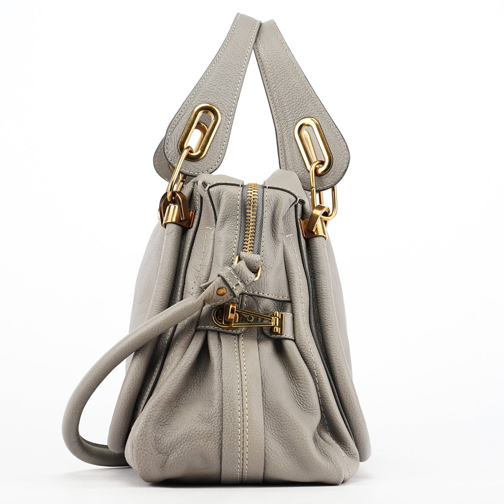 Grey Leather Paraty 2-Way Bag