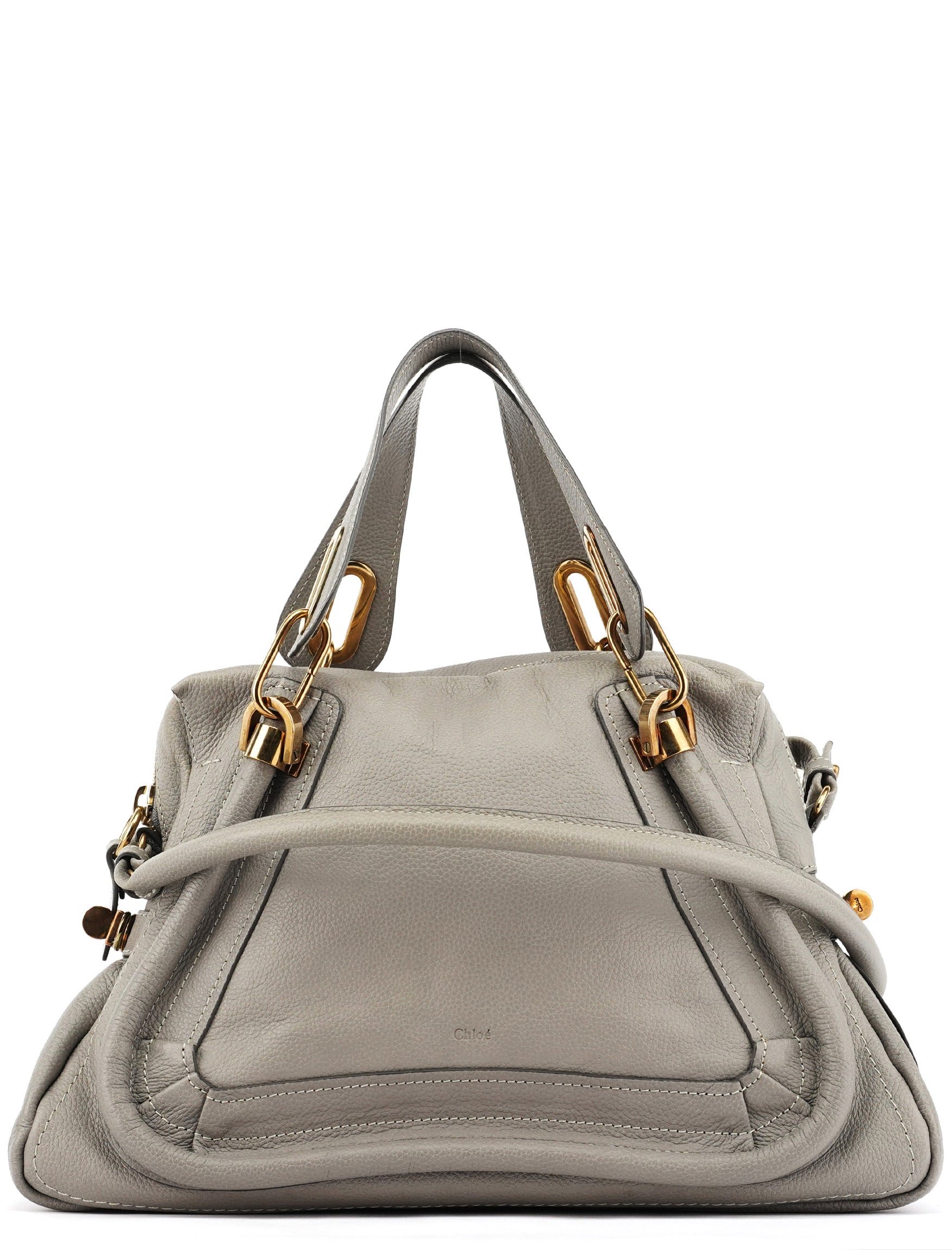 Grey Leather Paraty 2-Way Bag