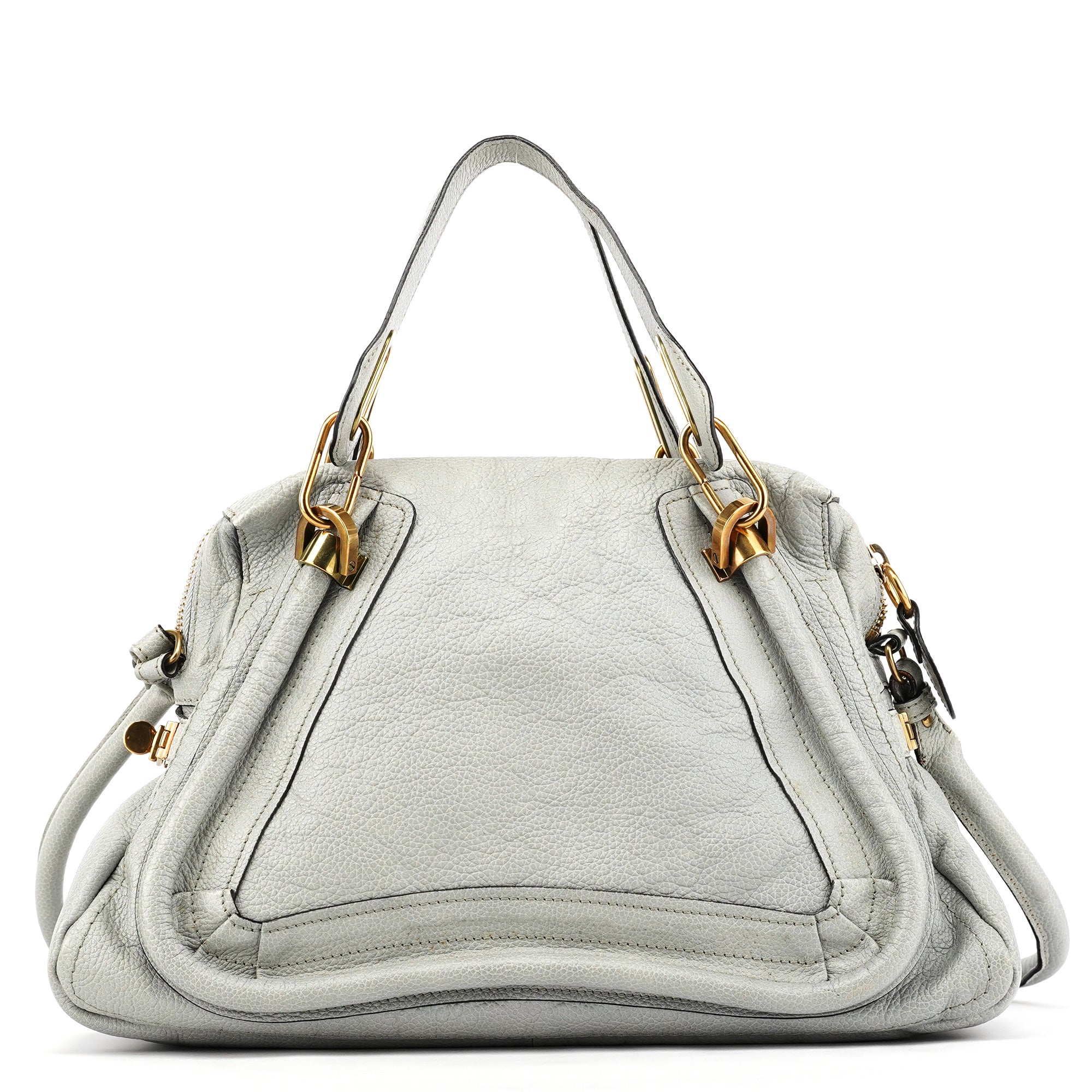 Grey Leather Paraty 2-Way Bag