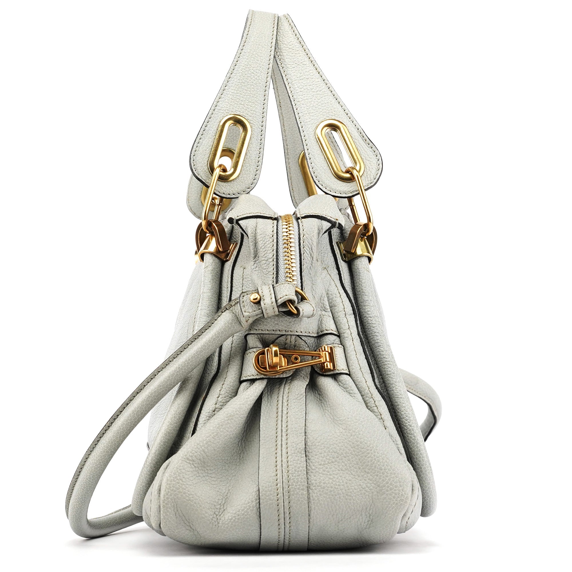 Grey Leather Paraty 2-Way Bag
