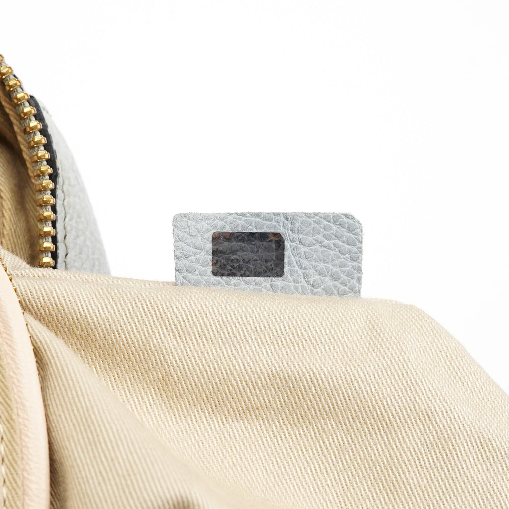 Grey Leather Paraty 2-Way Bag