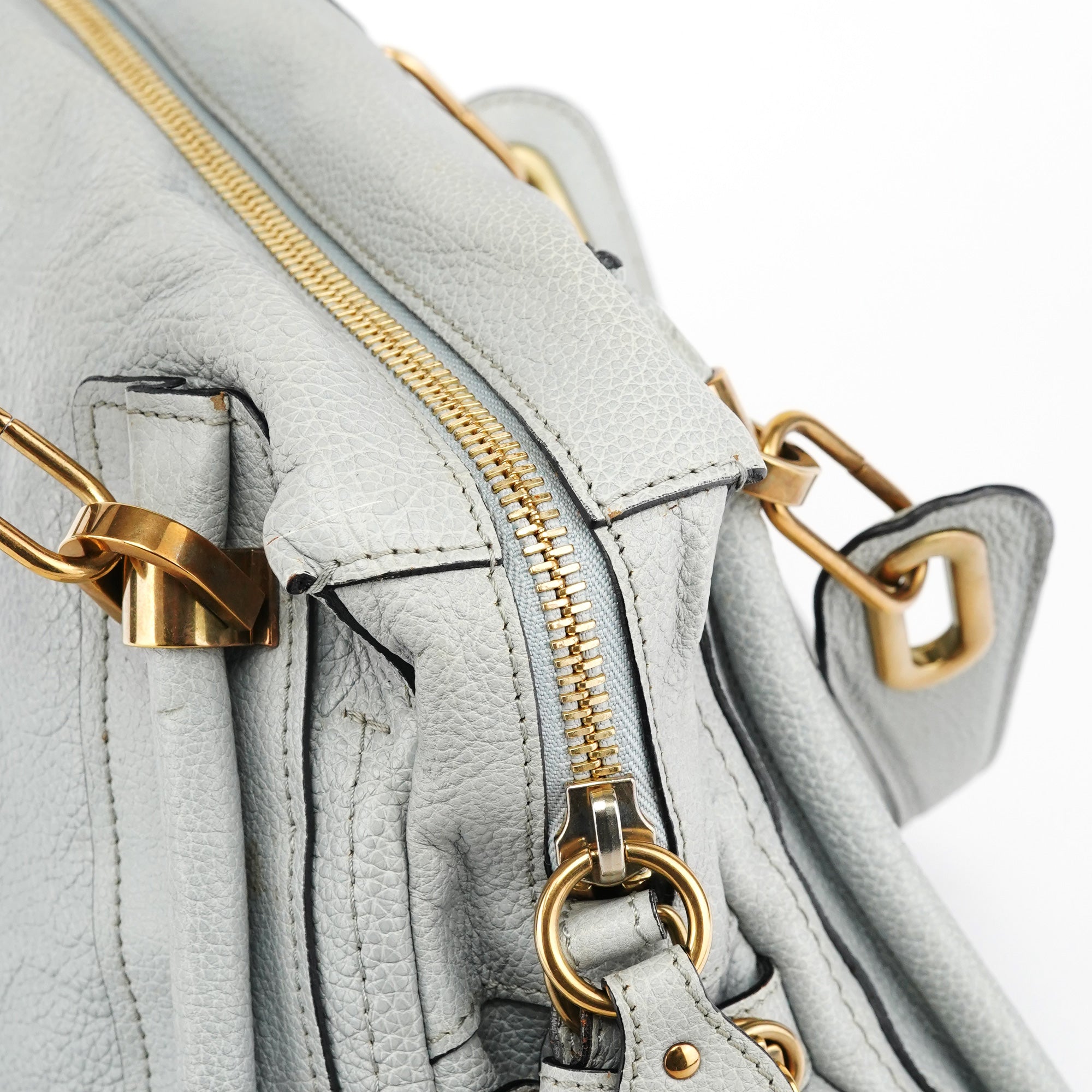 Grey Leather Paraty 2-Way Bag