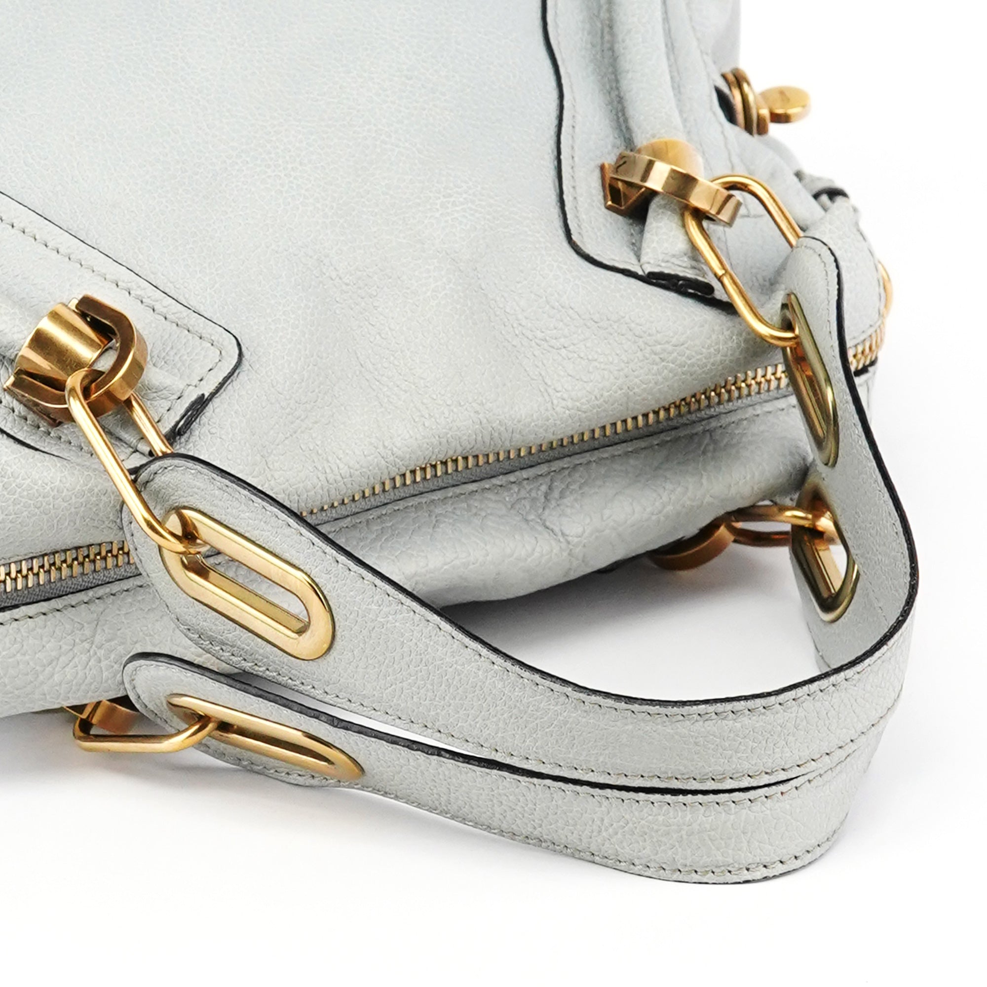 Grey Leather Paraty 2-Way Bag