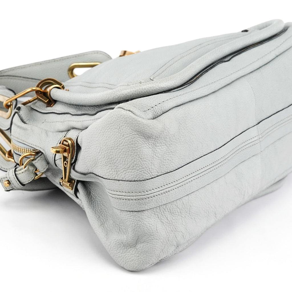 Grey Leather Paraty 2-Way Bag