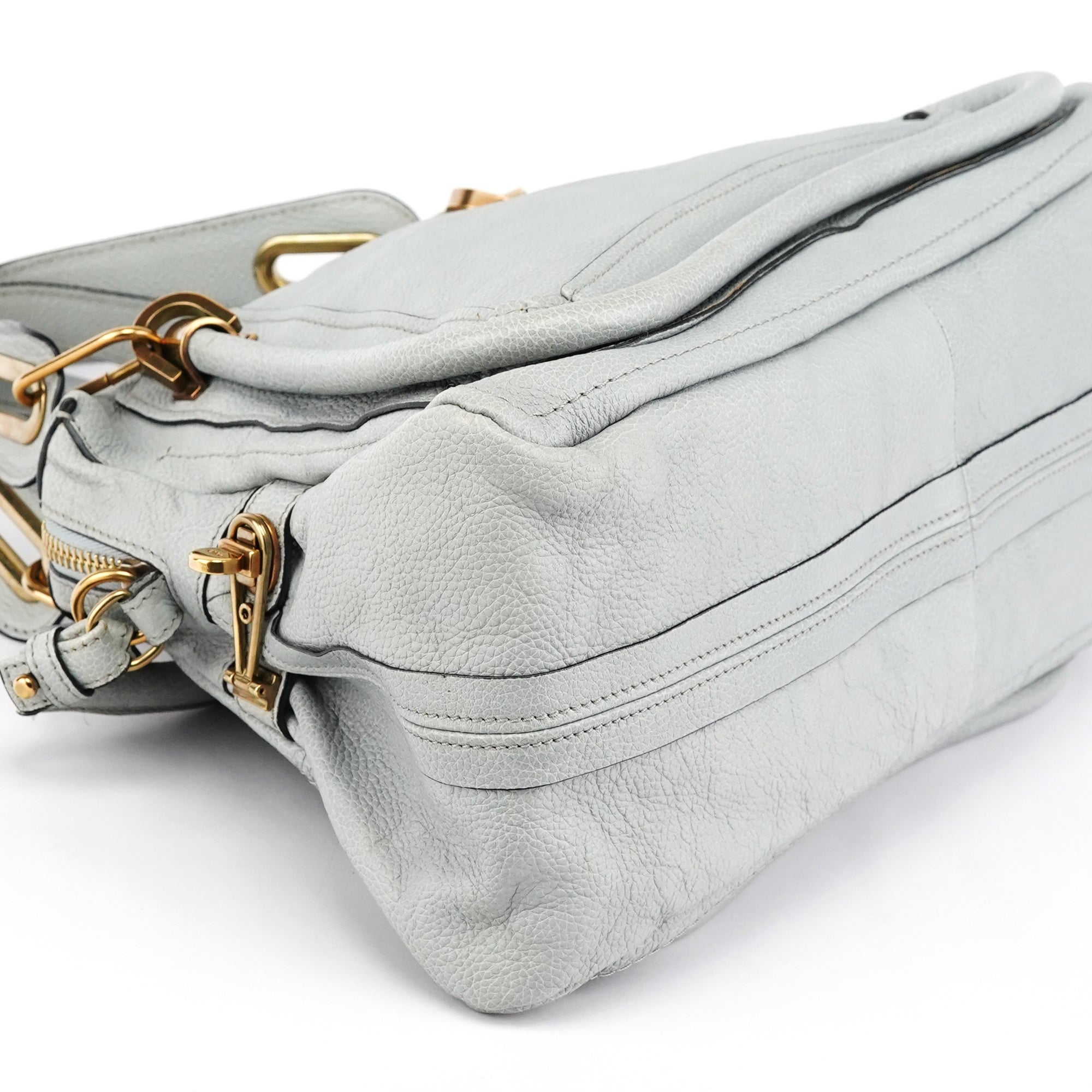 Grey Leather Paraty 2-Way Bag