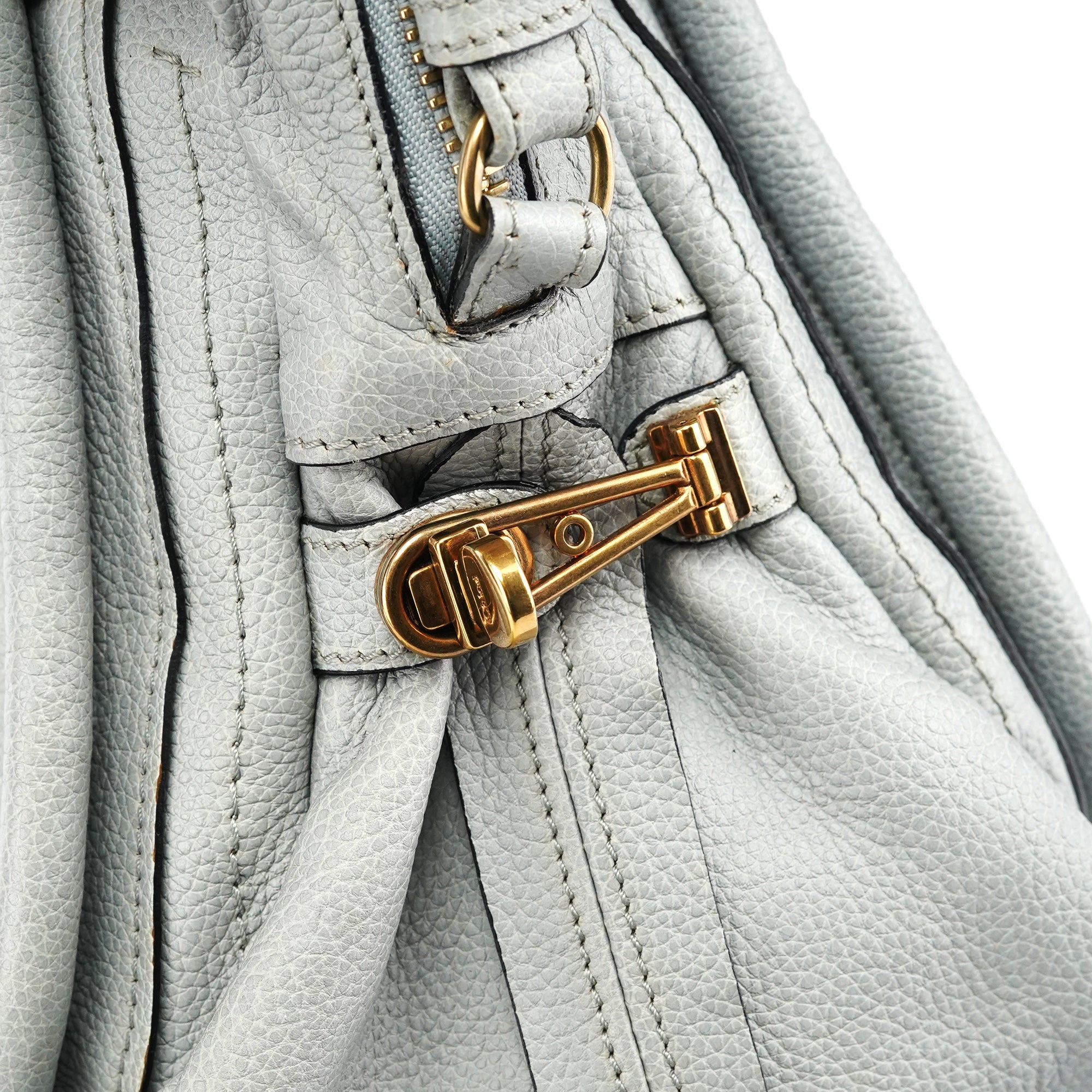 Grey Leather Paraty 2-Way Bag