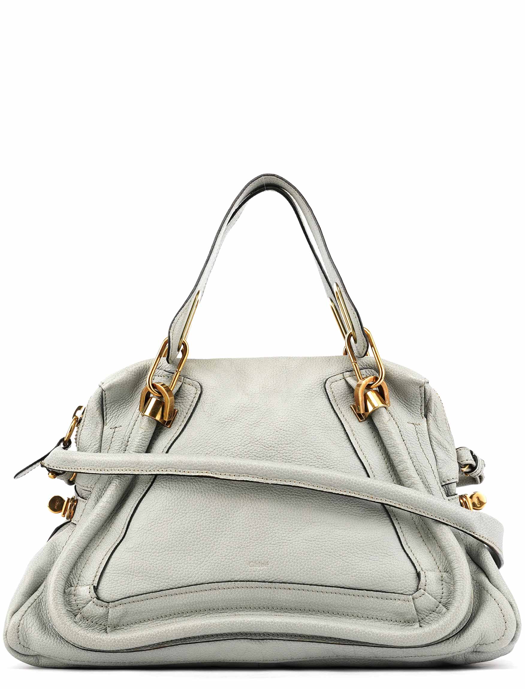 Grey Leather Paraty 2-Way Bag