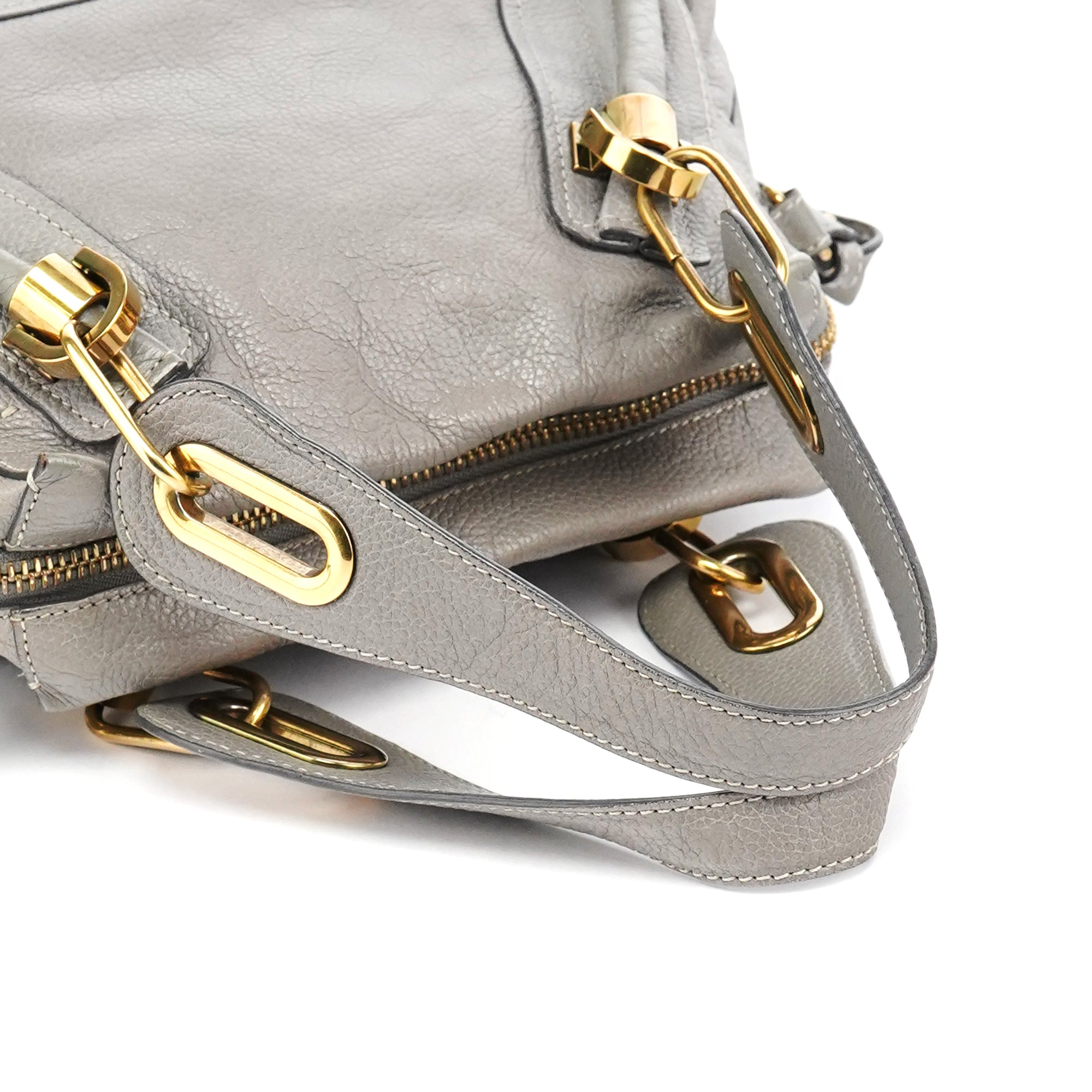 Grey Leather Paraty 2-Way Bag