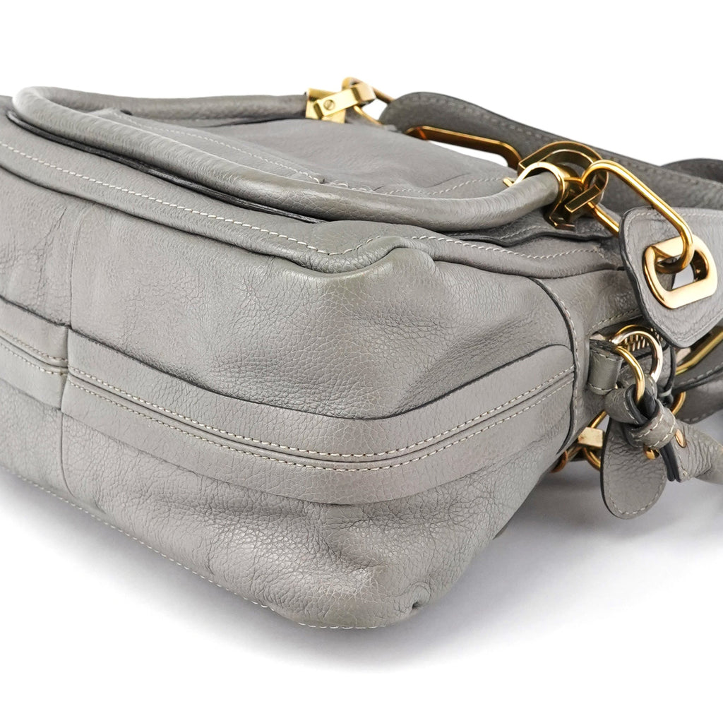 Grey Leather Paraty 2-Way Bag