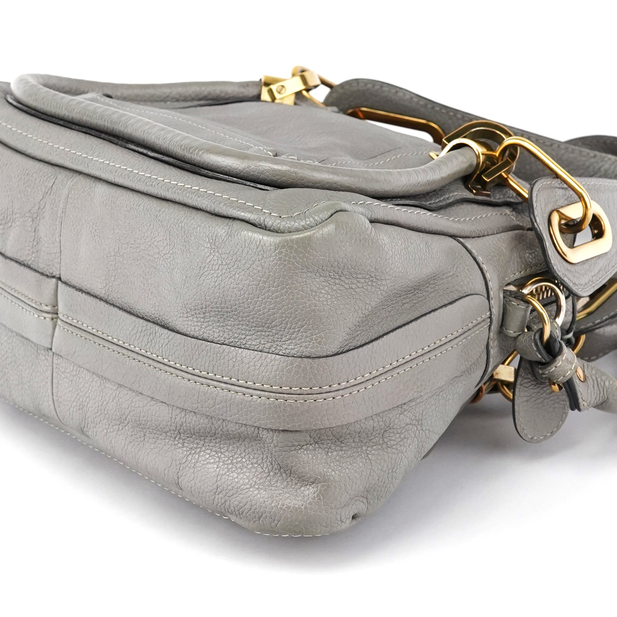 Grey Leather Paraty 2-Way Bag