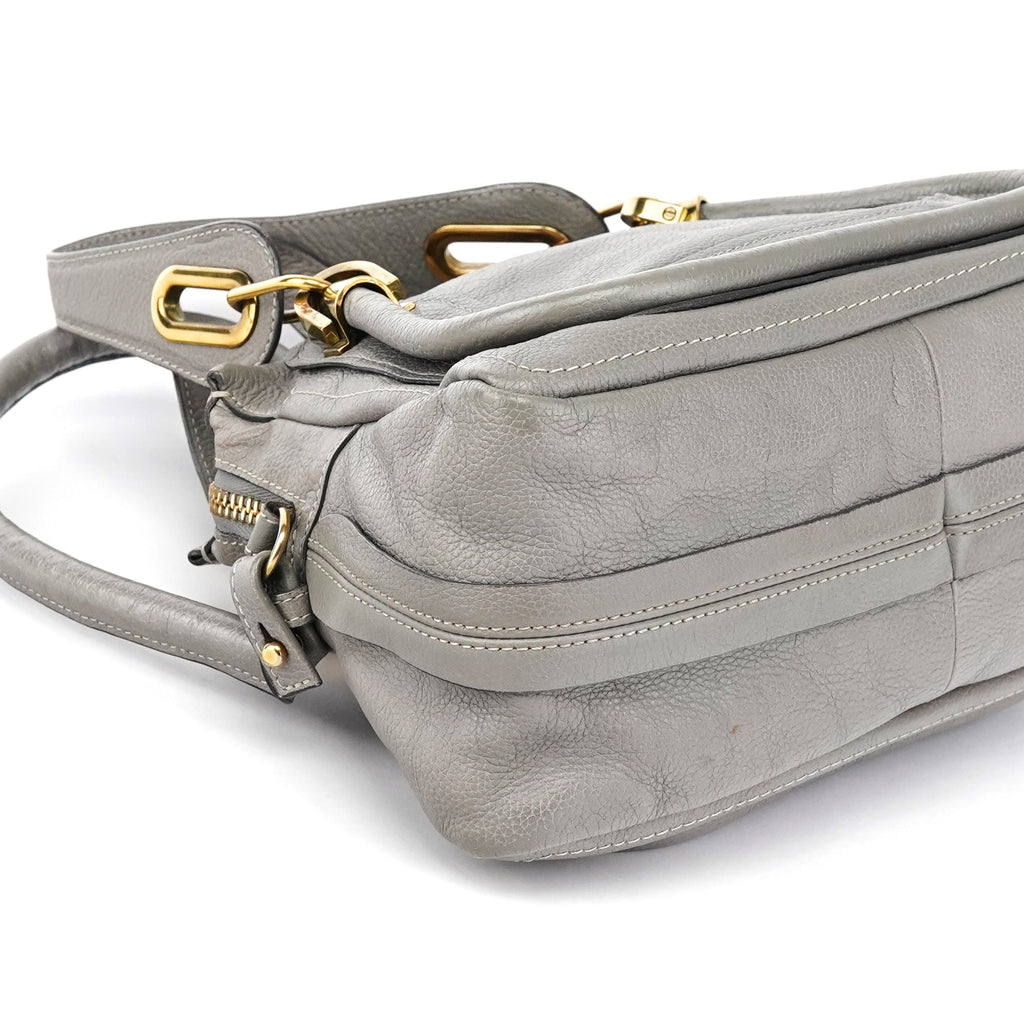 Grey Leather Paraty 2-Way Bag