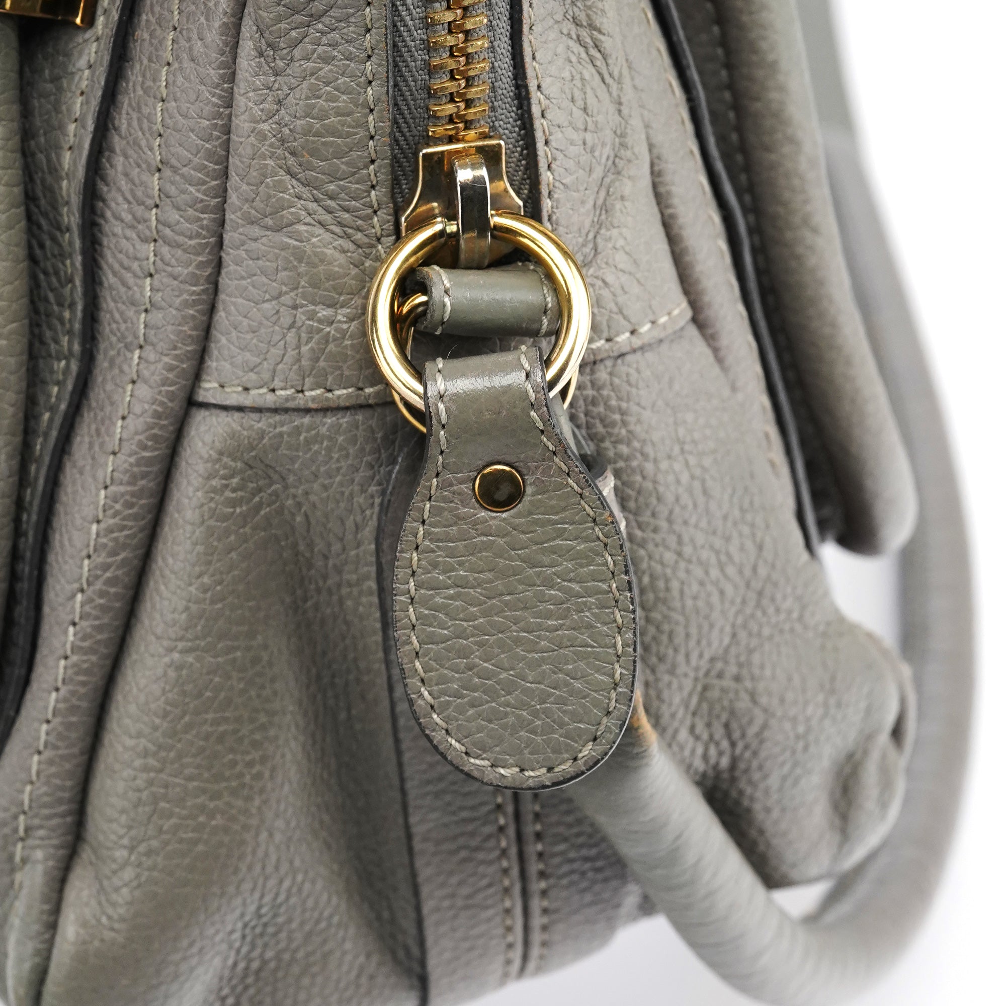 Grey Leather Paraty 2-Way Bag
