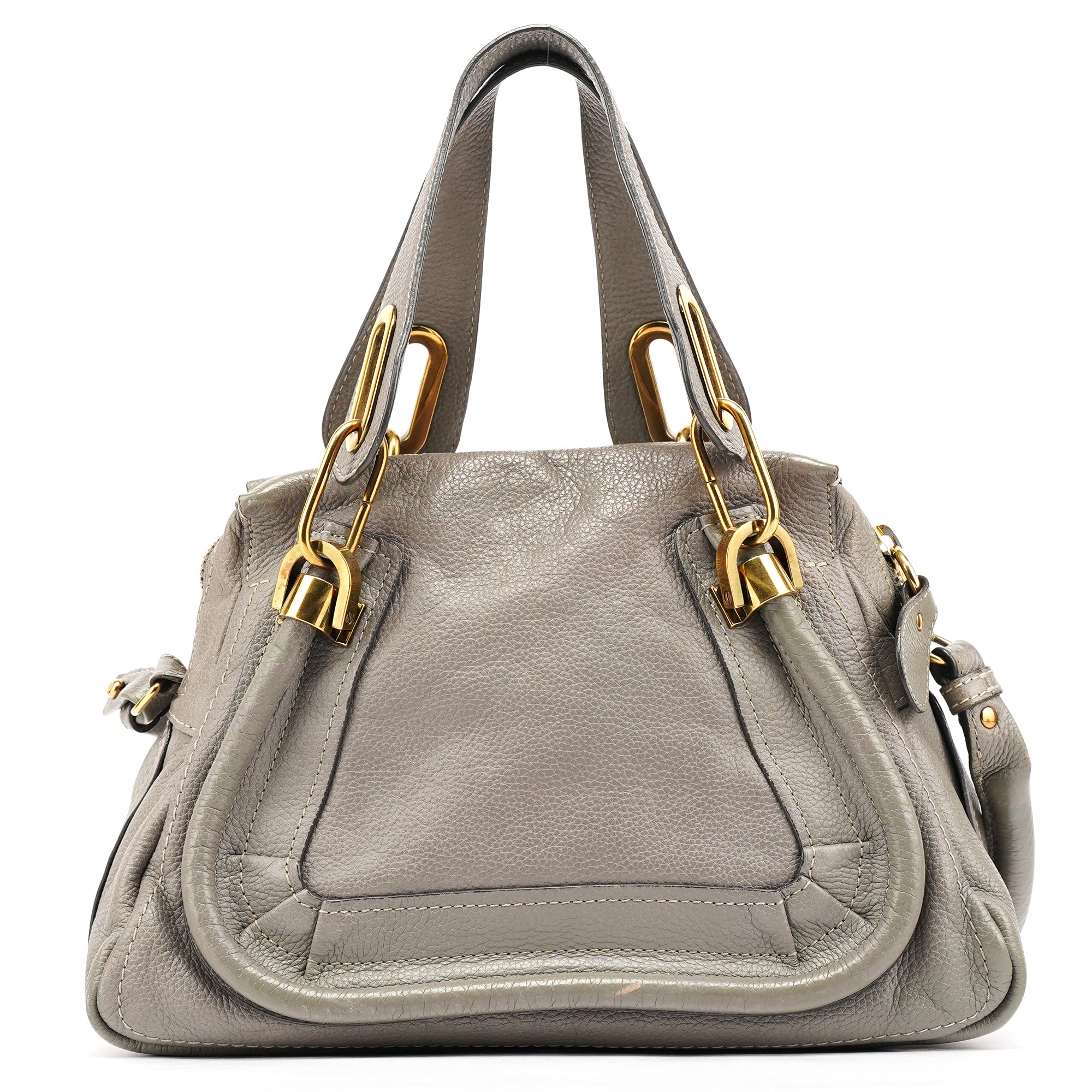 Grey Leather Paraty 2-Way Bag
