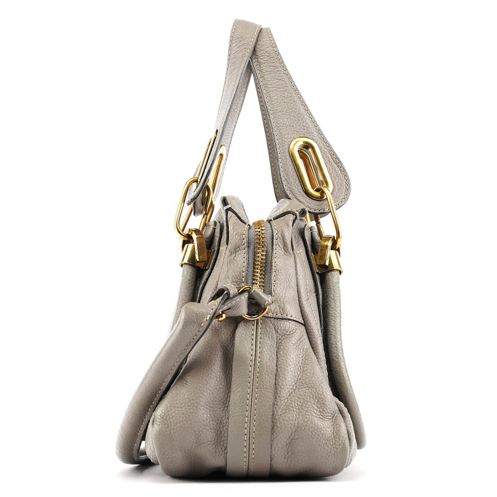 Grey Leather Paraty 2-Way Bag