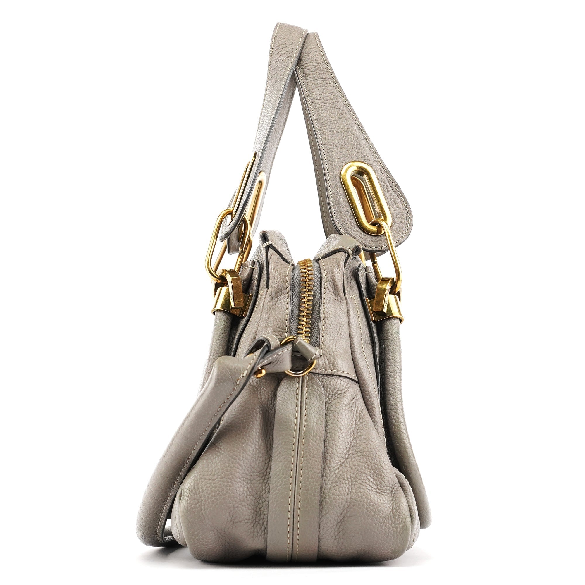 Grey Leather Paraty 2-Way Bag