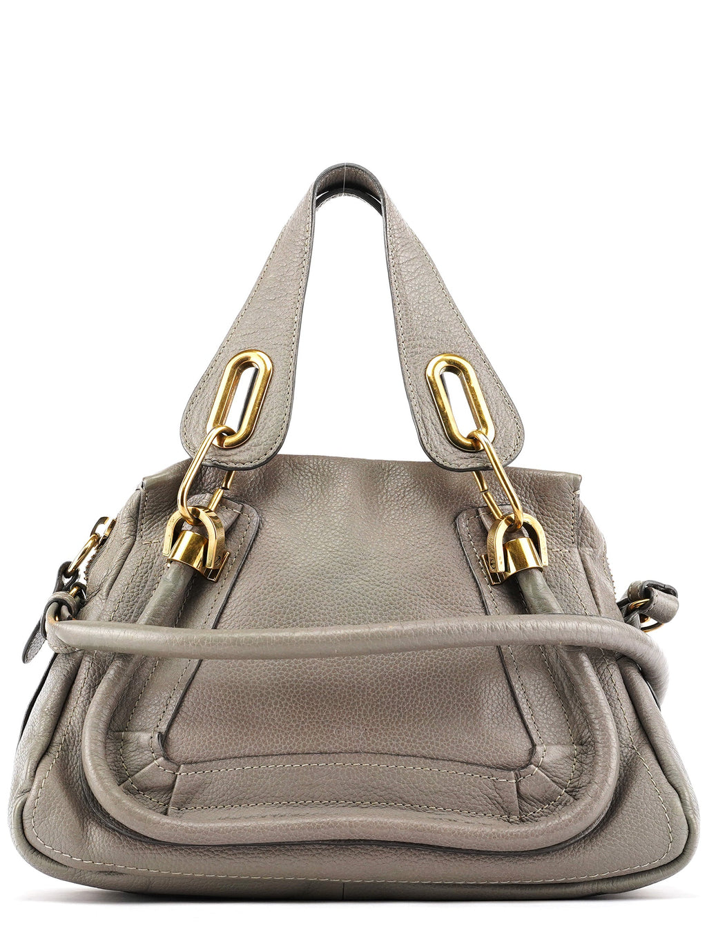 Grey Leather Paraty 2-Way Bag