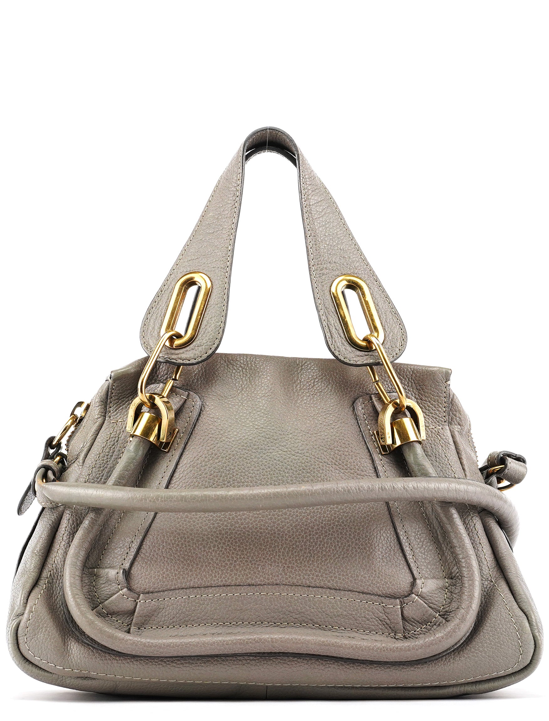 Grey Leather Paraty 2-Way Bag
