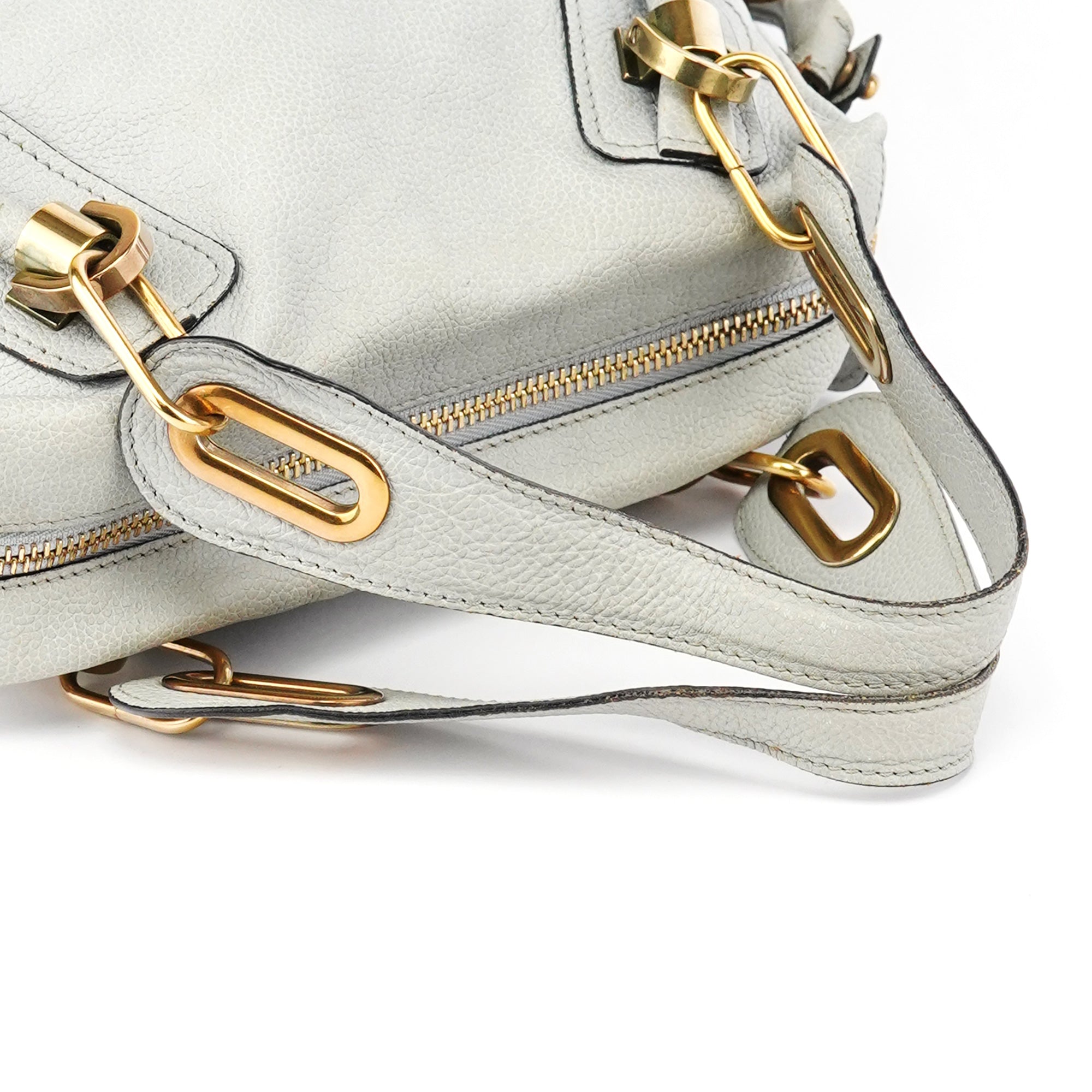 Grey Leather Paraty 2-Way Bag
