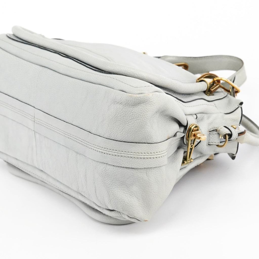 Grey Leather Paraty 2-Way Bag