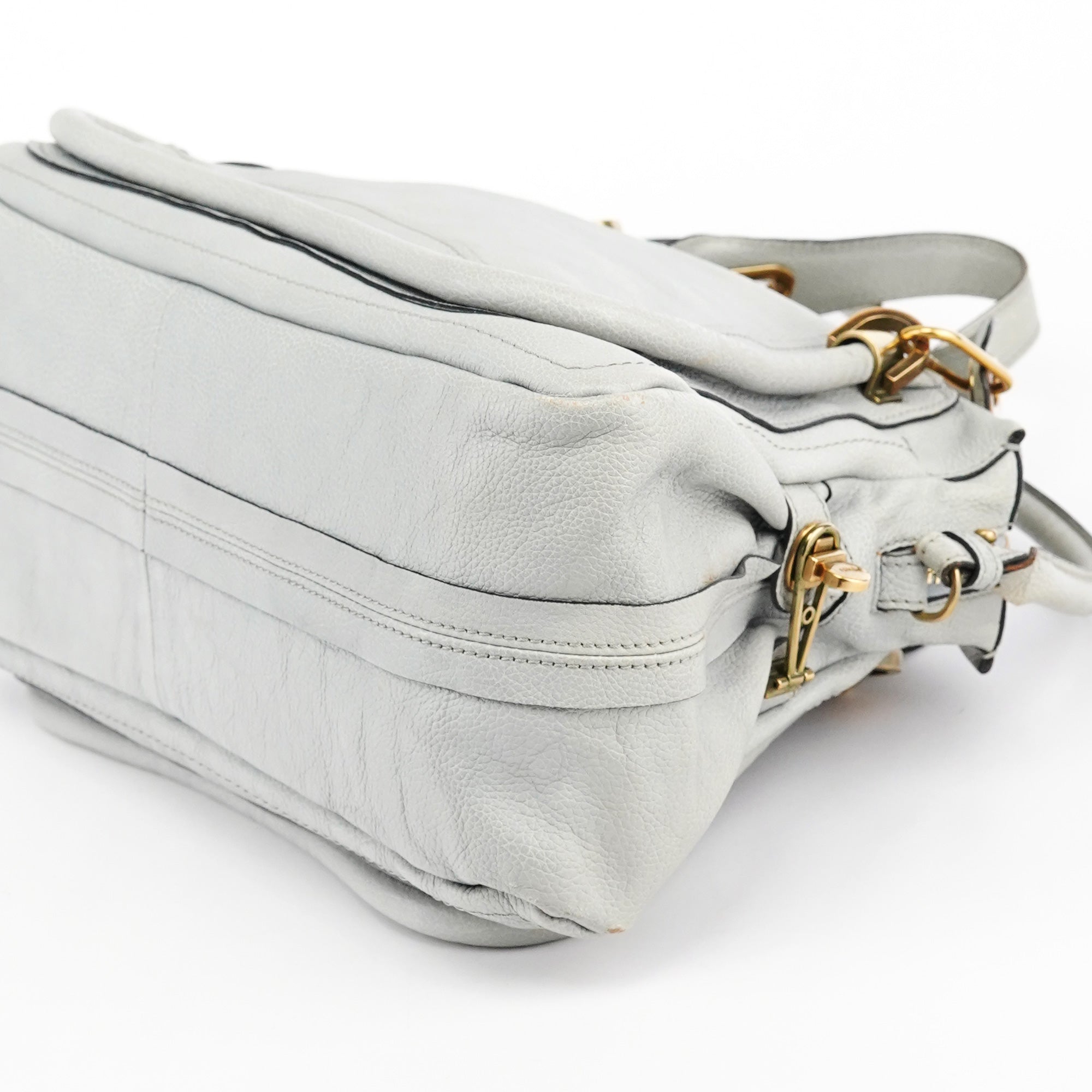 Grey Leather Paraty 2-Way Bag