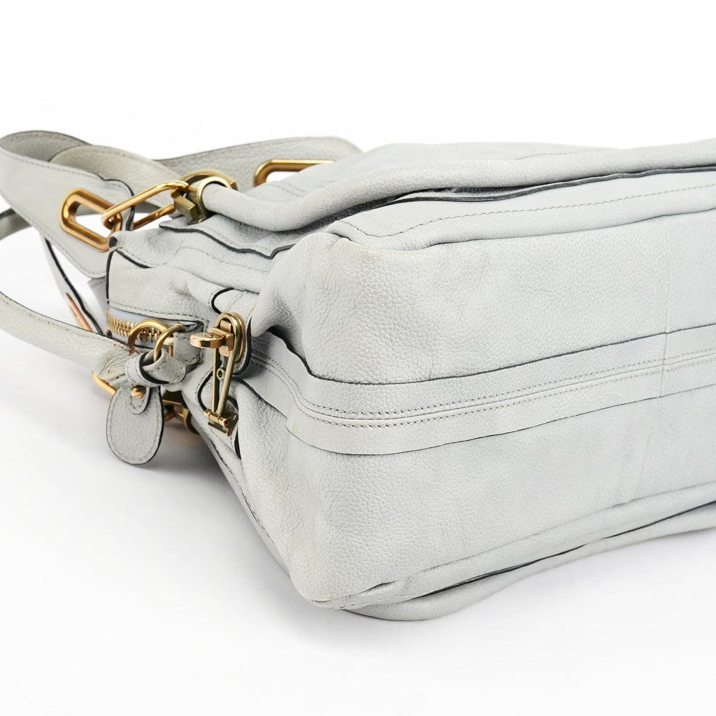 Grey Leather Paraty 2-Way Bag