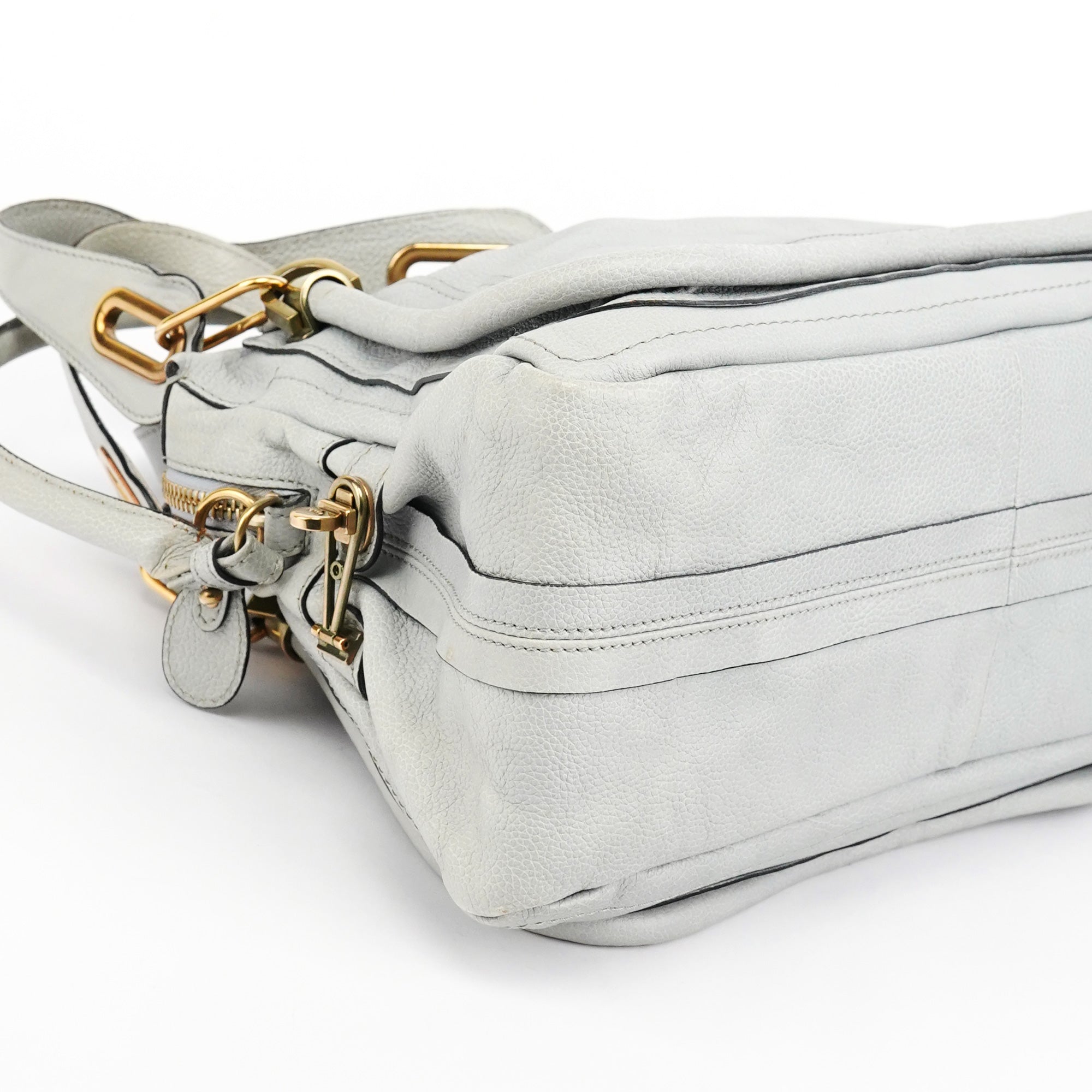 Grey Leather Paraty 2-Way Bag
