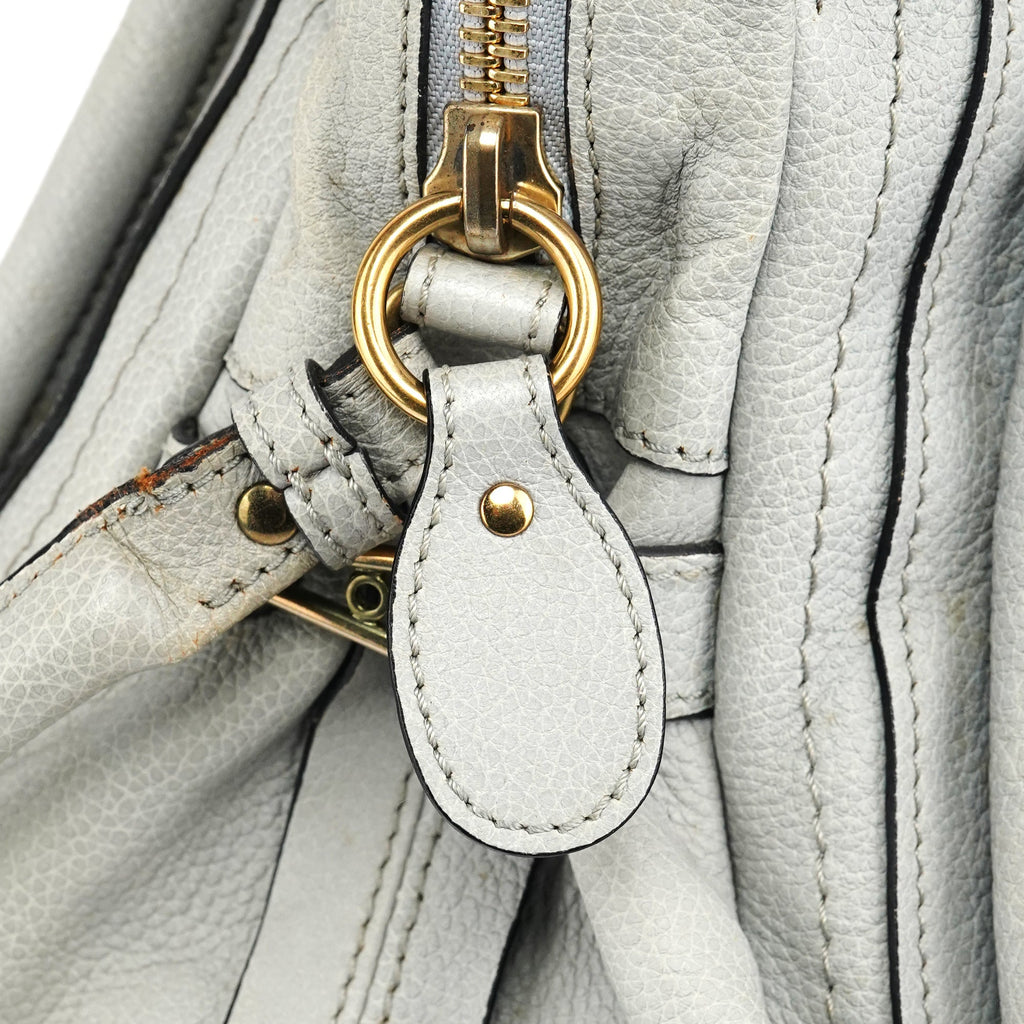 Grey Leather Paraty 2-Way Bag