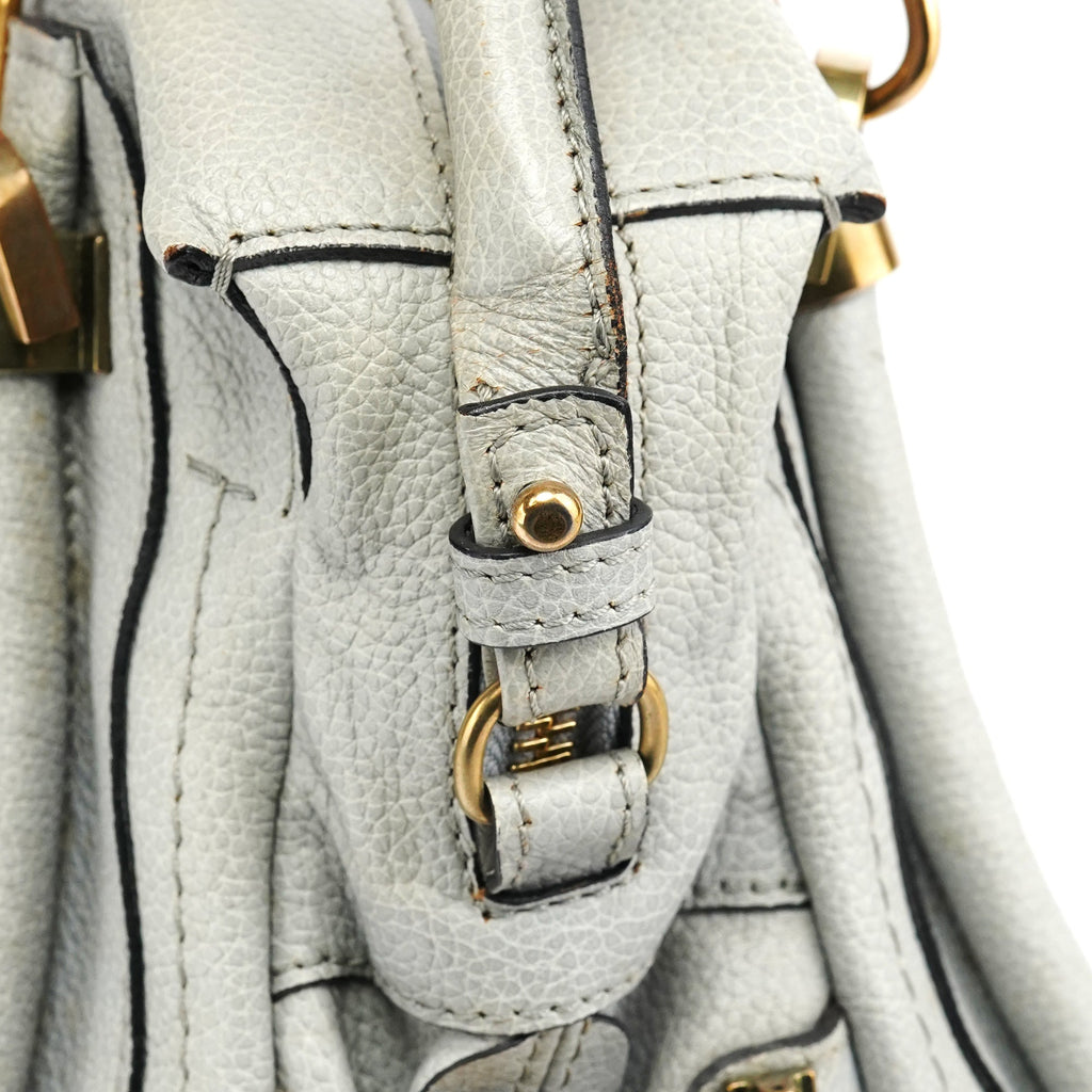 Grey Leather Paraty 2-Way Bag