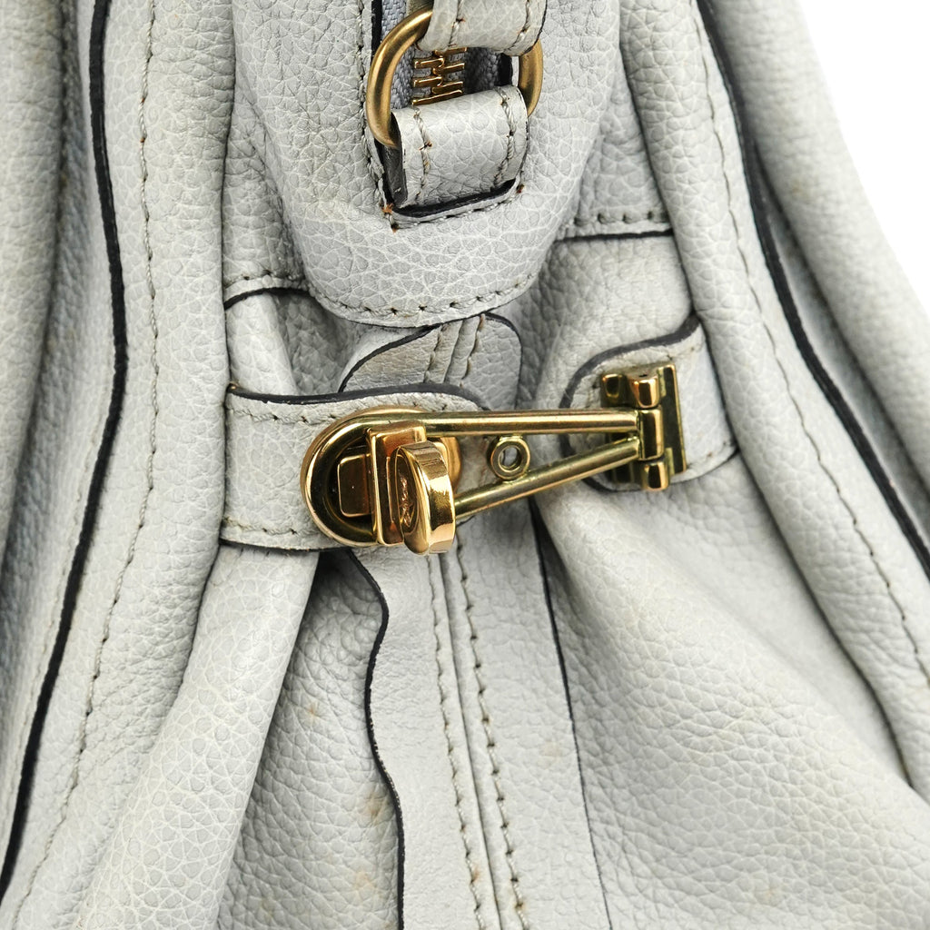 Grey Leather Paraty 2-Way Bag
