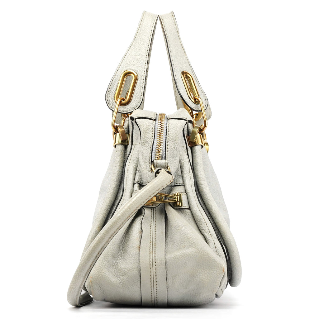 Grey Leather Paraty 2-Way Bag