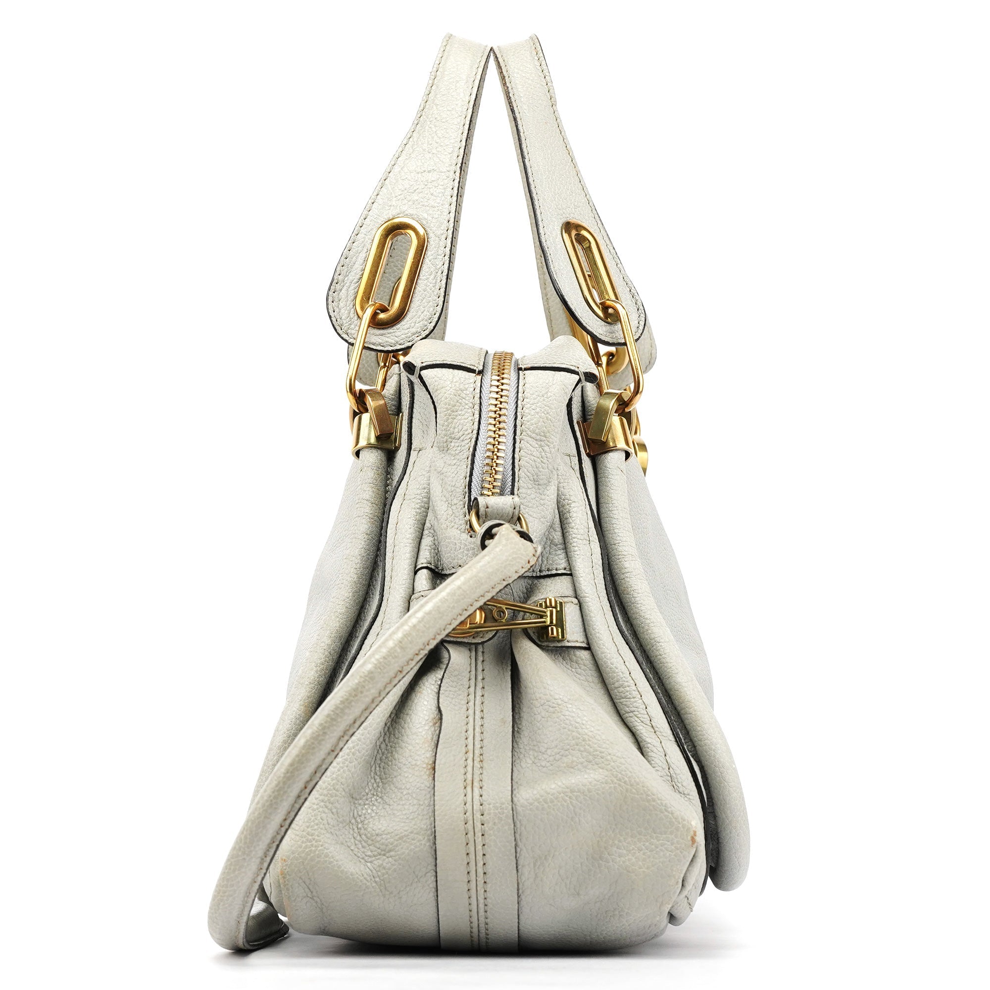 Grey Leather Paraty 2-Way Bag