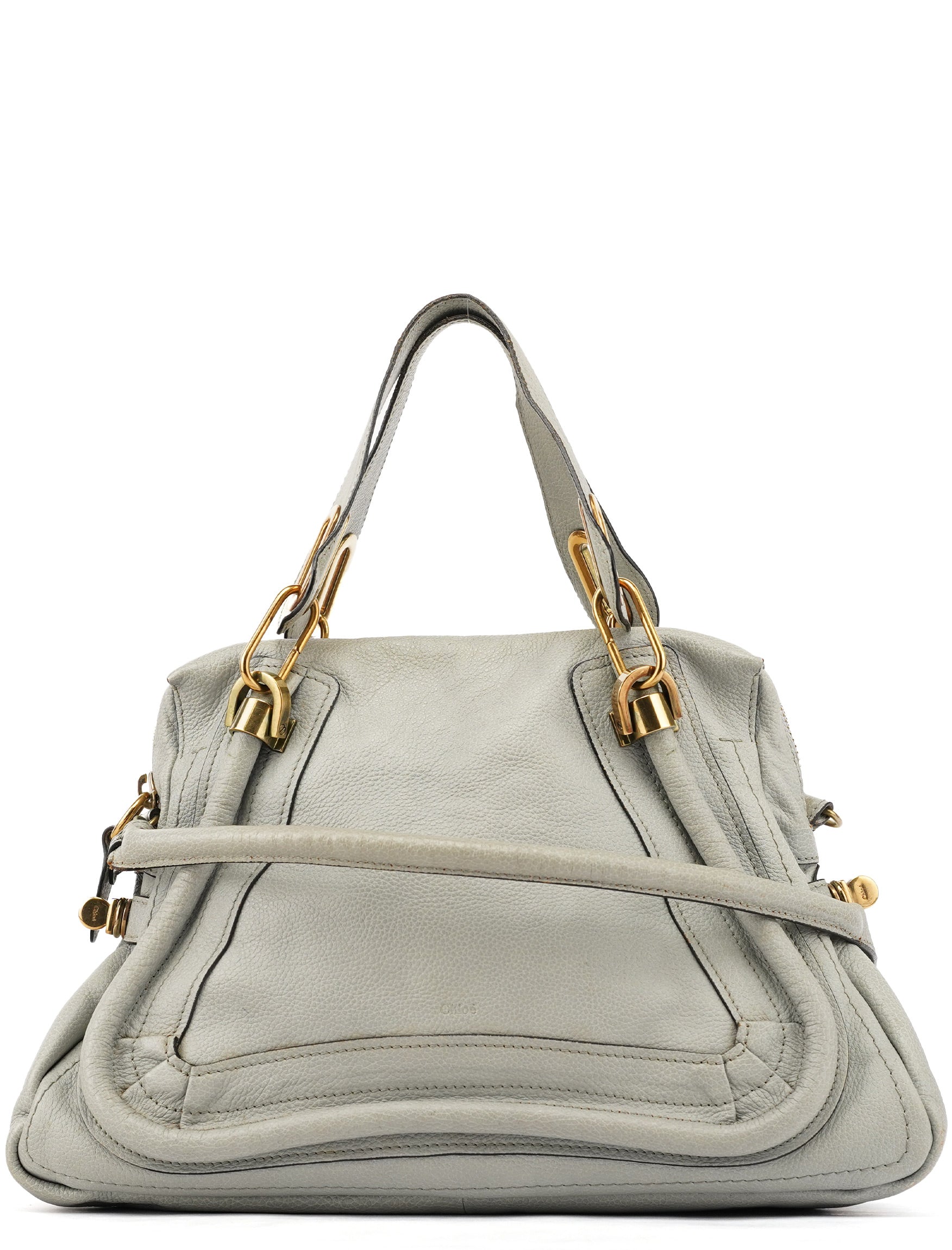Grey Leather Paraty 2-Way Bag