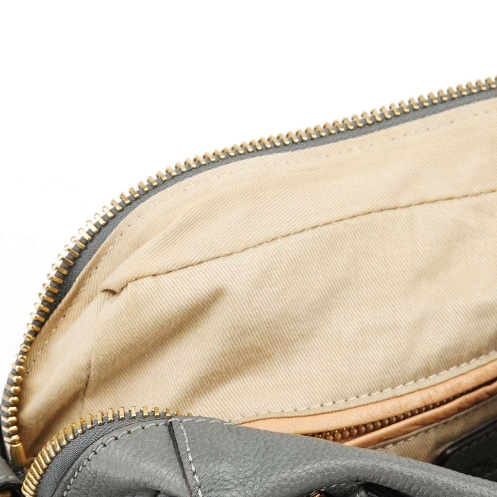 Grey Leather Paraty 2-Way Bag